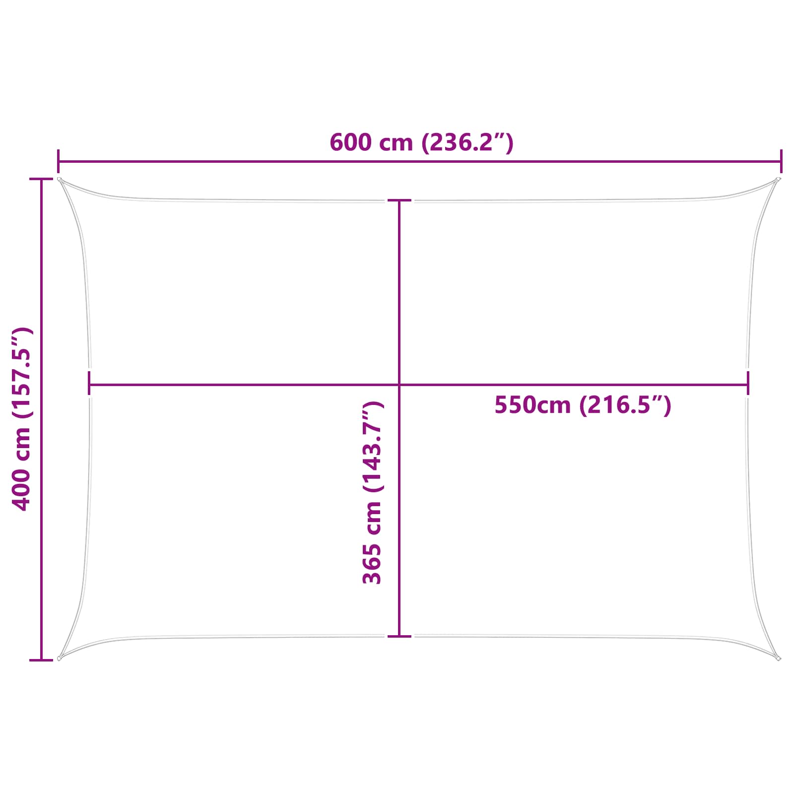 Zonneschaduwzeil Lichtgrijs en wit. 6 x 4 m is nu te koop bij PeponiXL, paradijselijk wonen!