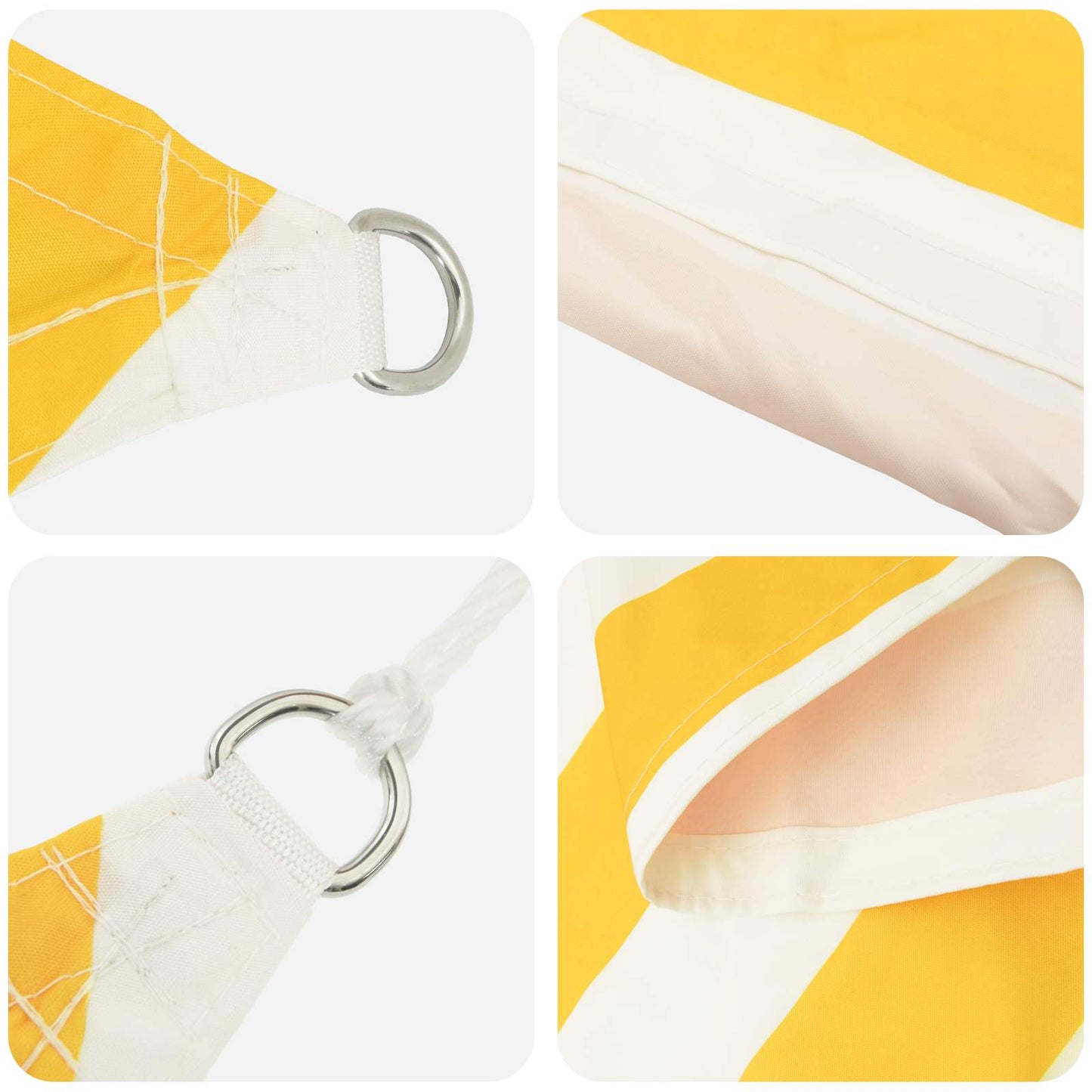 Zonneschaduwzeil Geel en Wit 3 x 4 x 5 m 100% Polyester Oxford is nu te koop bij PeponiXL, paradijselijk wonen!