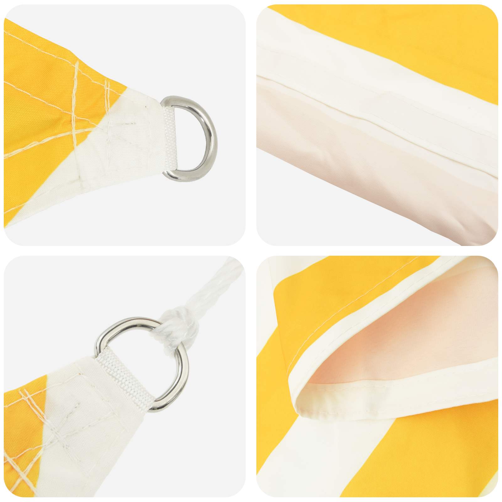 Zonneschaduwzeil Geel en Wit 5 x 6 x 6 m 100% Polyester Oxford is nu te koop bij PeponiXL, paradijselijk wonen!