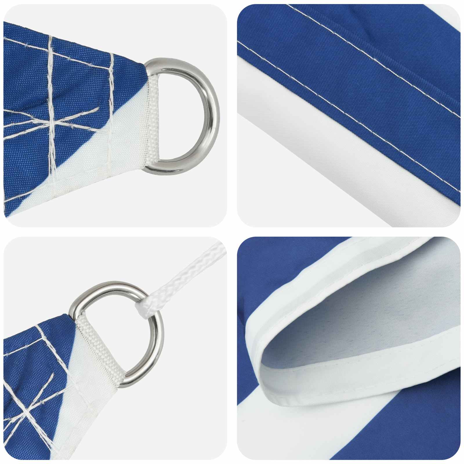 Zonneschaduwzeil Blauw en Wit 5 x 5 x 5 m 100% Polyester Oxford is nu te koop bij PeponiXL, paradijselijk wonen!