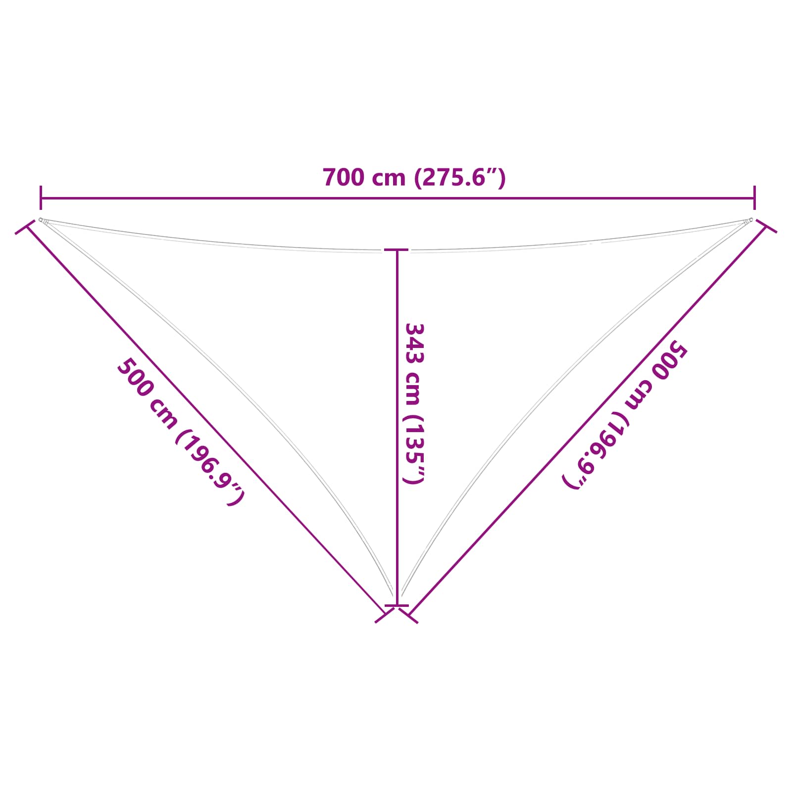 Zonneschaduwzeil Lichtgrijs en wit. 7 x 5 x 5 m is nu te koop bij PeponiXL, paradijselijk wonen!