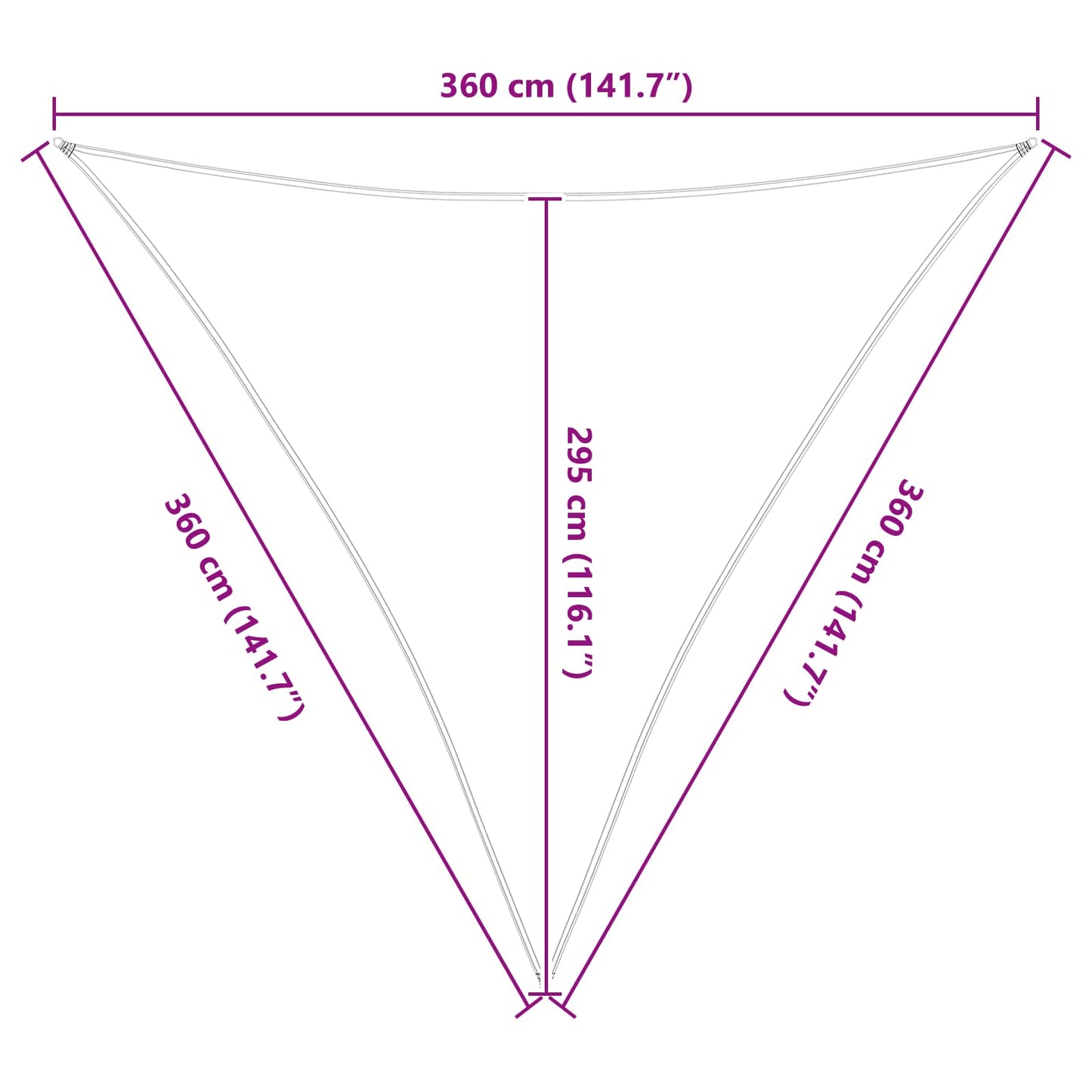 Zonneschaduwzeil Lichtgrijs en wit. 3,6 x 3,6 x 3,6 m is nu te koop bij PeponiXL, paradijselijk wonen!