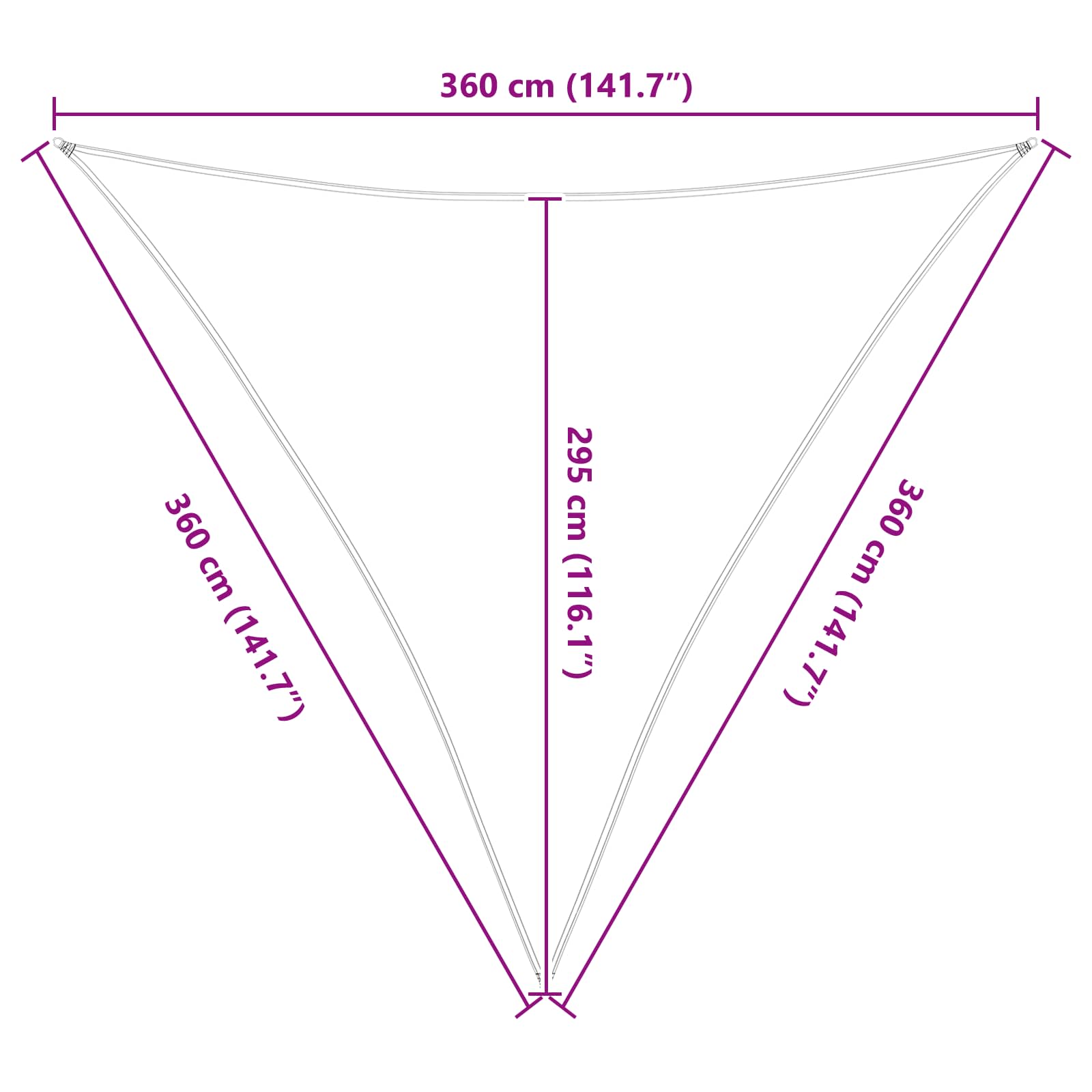 Zonneschaduwzeil Lichtgrijs en wit. 3,6 x 3,6 x 3,6 m is nu te koop bij PeponiXL, paradijselijk wonen!