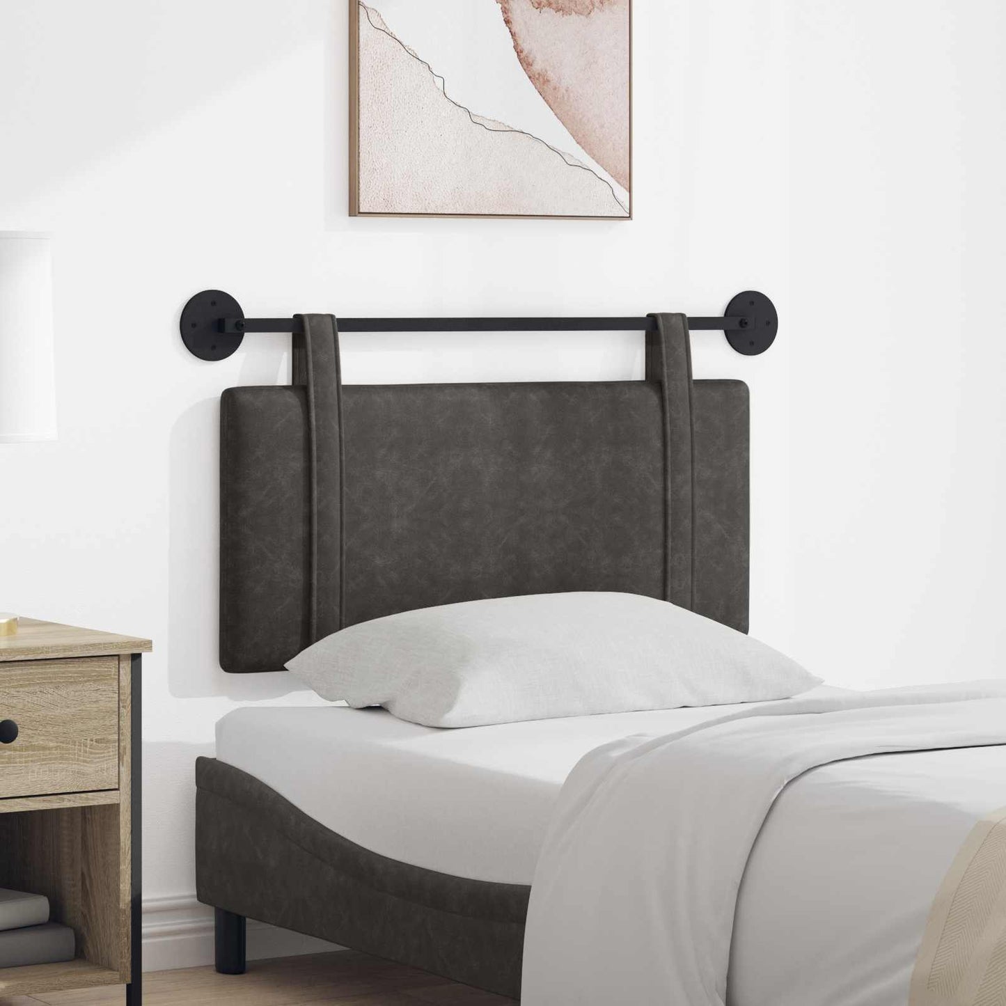 Hangend hoofdbord Zwart Antiek PU is nu te koop bij PeponiXL, paradijselijk wonen!