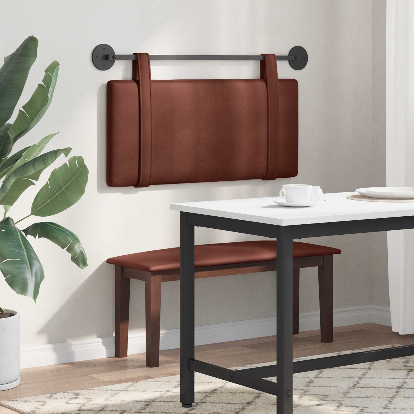 Hangend hoofdbord Glanzend Bruin Antiek PU is nu te koop bij PeponiXL, paradijselijk wonen!