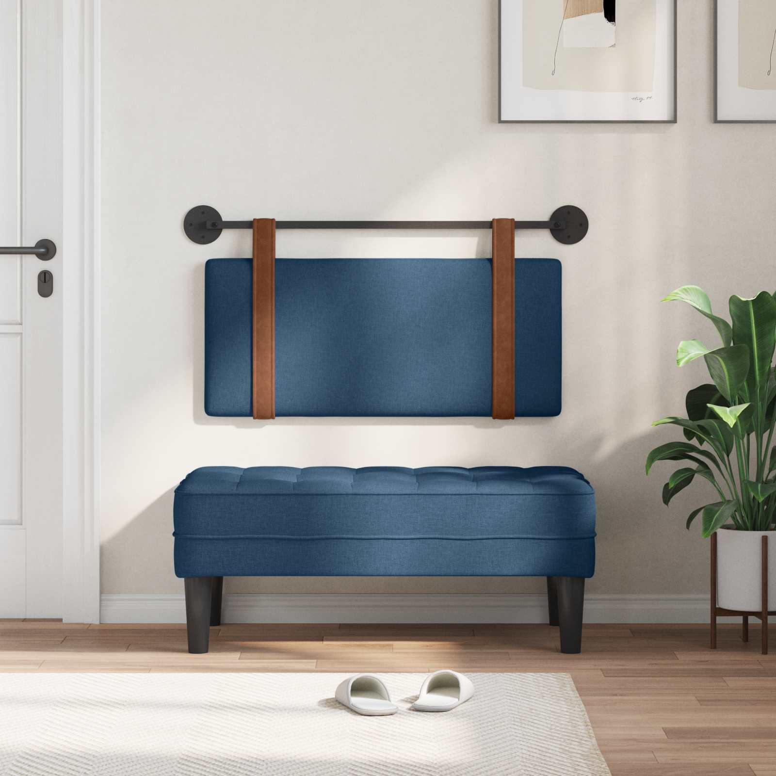 Hangend hoofdbord Blauw Antiek PU is nu te koop bij PeponiXL, paradijselijk wonen!