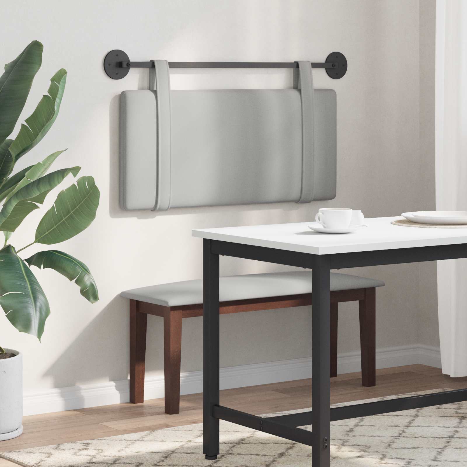 Hangend hoofdbord Wolkengrijs Stof is nu te koop bij PeponiXL, paradijselijk wonen!
