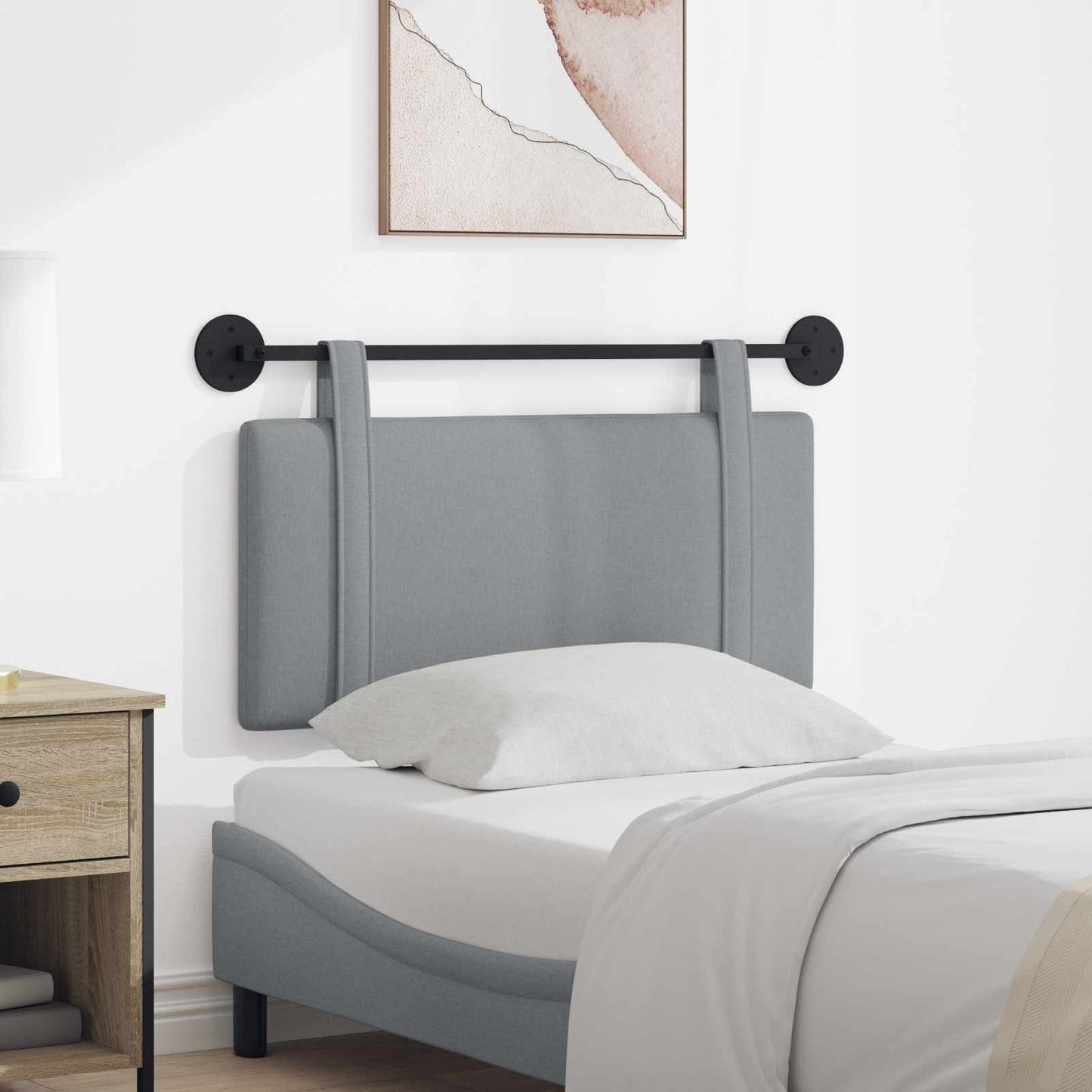Hangend hoofdbord Lichtgrijs Stof is nu te koop bij PeponiXL, paradijselijk wonen!