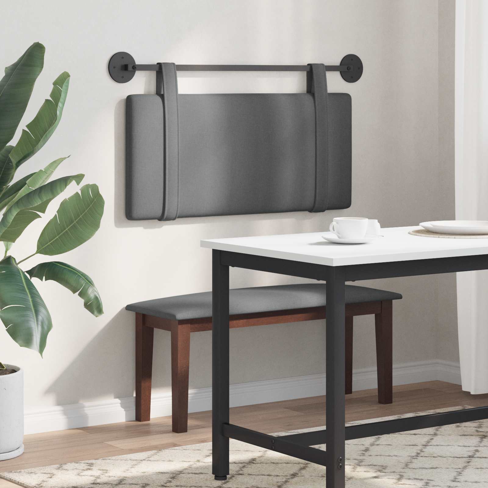 Hangend hoofdbord Donkergrijs Stof is nu te koop bij PeponiXL, paradijselijk wonen!