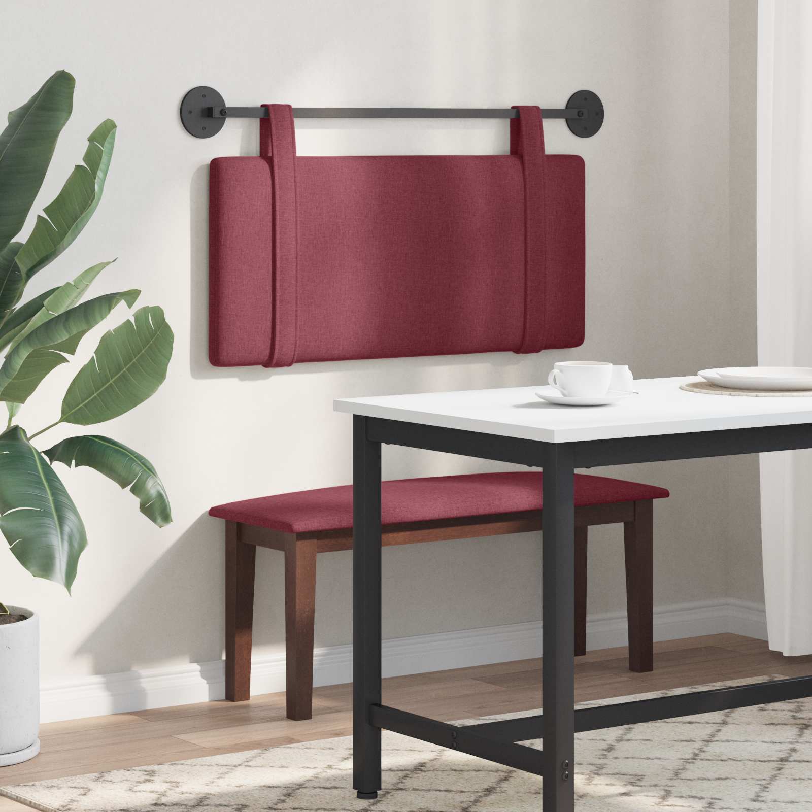 Hangend hoofdbord Wijnrood Stof is nu te koop bij PeponiXL, paradijselijk wonen!