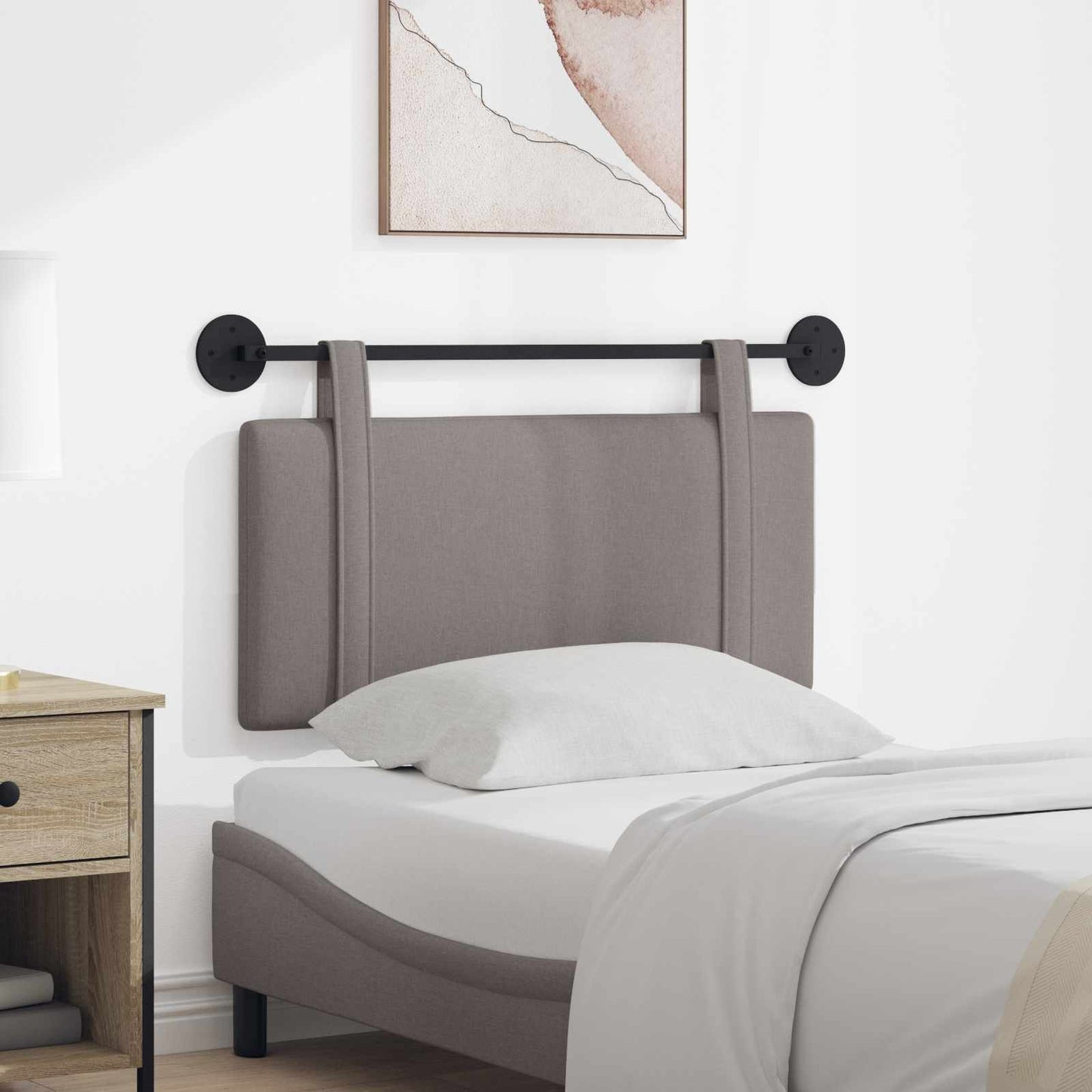 Hangend hoofdbord Taupe Stof is nu te koop bij PeponiXL, paradijselijk wonen!