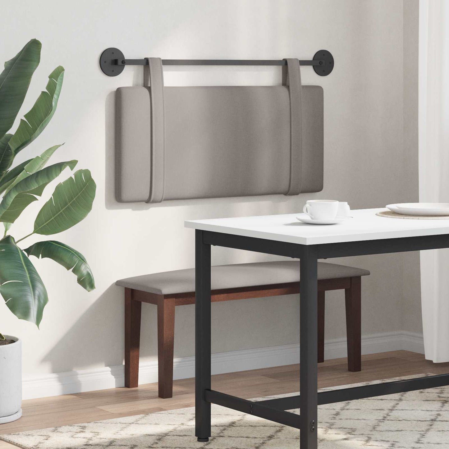 Hangend hoofdbord Taupe Stof is nu te koop bij PeponiXL, paradijselijk wonen!