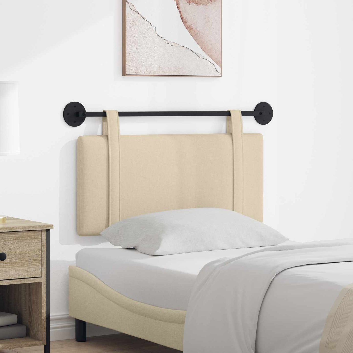 Hangend hoofdbord Crème Stof is nu te koop bij PeponiXL, paradijselijk wonen!