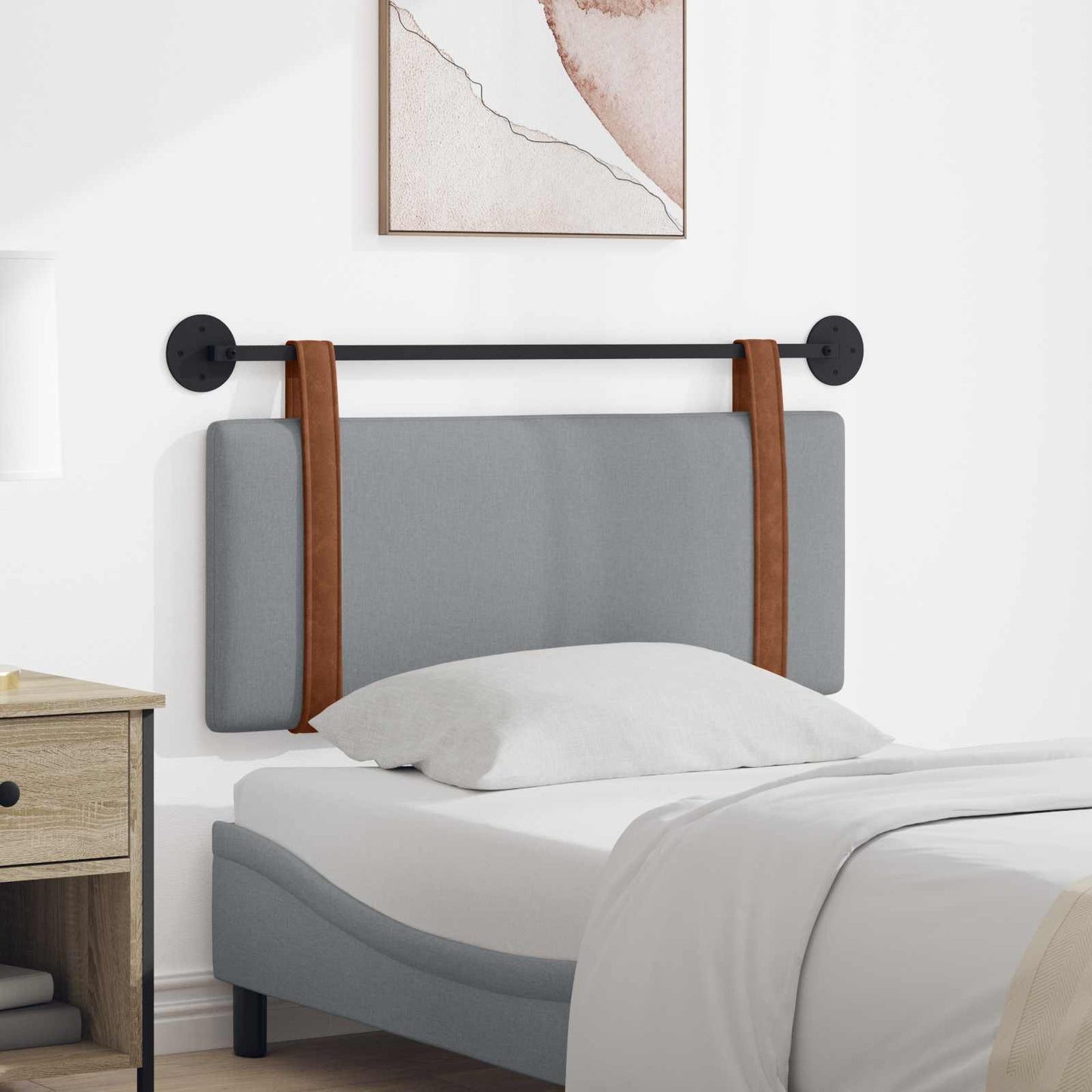 Hangend Hoofdeinde Effen Lichtgrijs 110 x 55 x 5 cm Antiek PU is nu te koop bij PeponiXL, paradijselijk wonen!