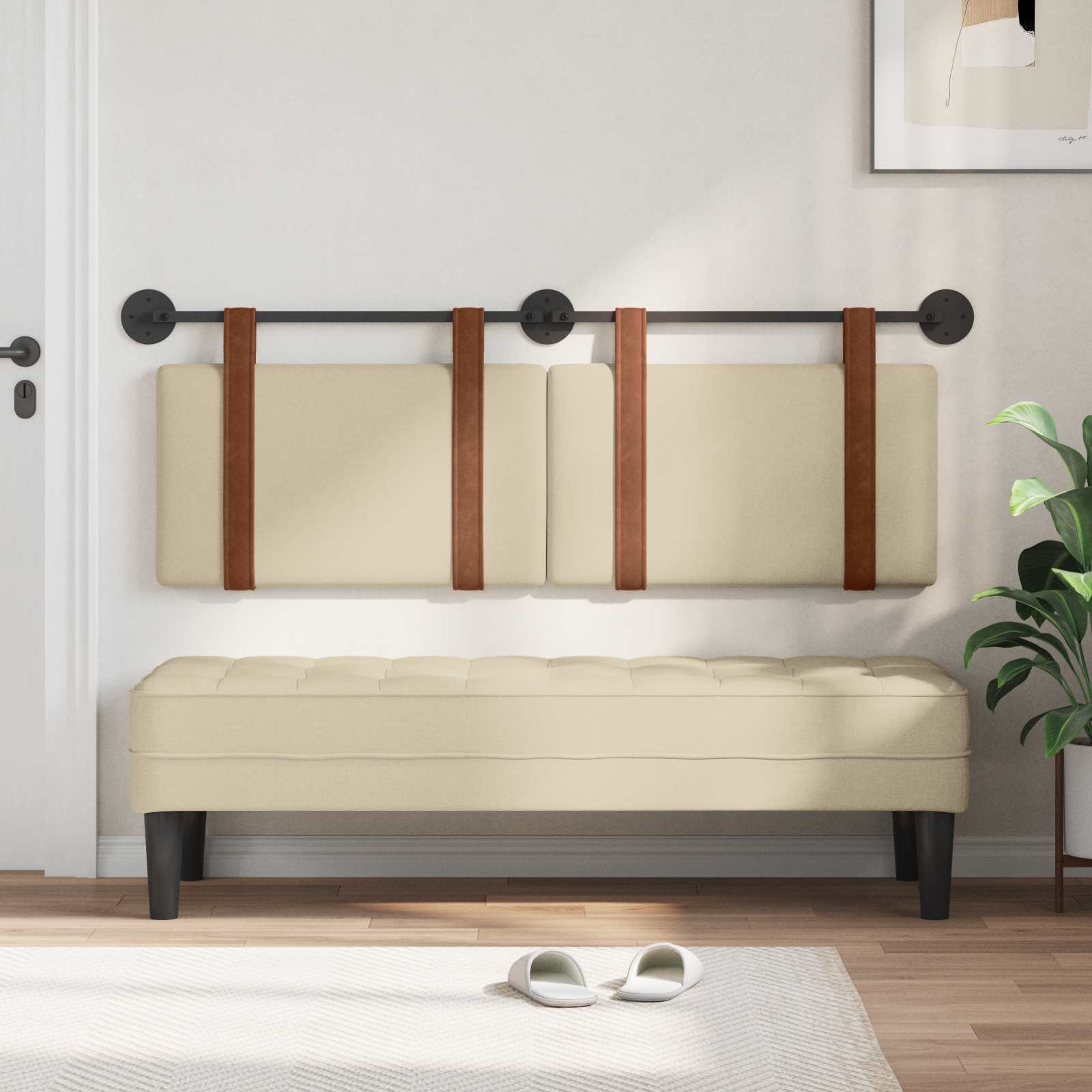 Hangend Hoofdeinde Effen Crème 130 x 55 x 5 cm Antiek PU is nu te koop bij PeponiXL, paradijselijk wonen!