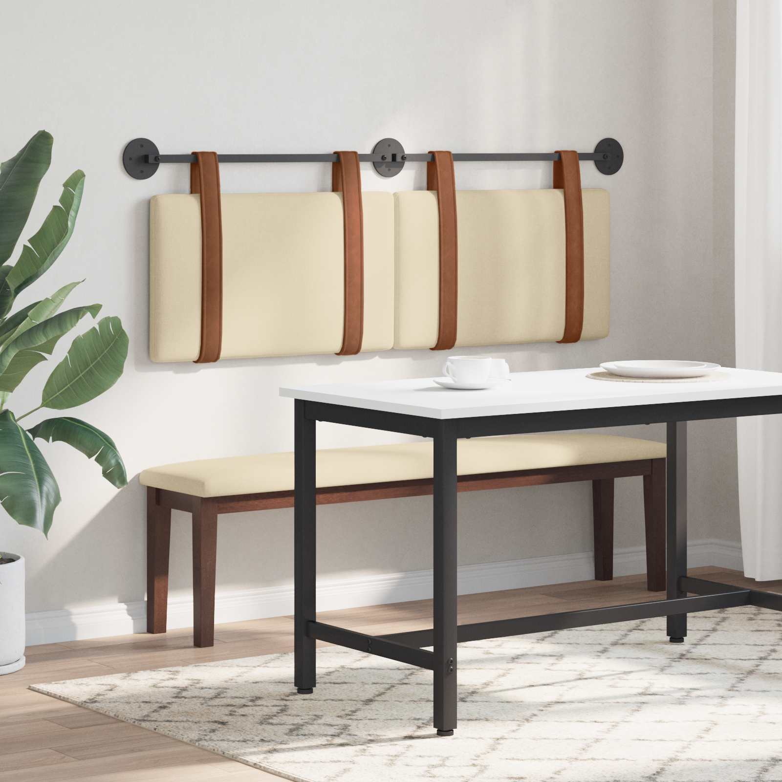 Hangend Hoofdeinde Effen Crème 150 x 55 x 5 cm Antiek PU is nu te koop bij PeponiXL, paradijselijk wonen!