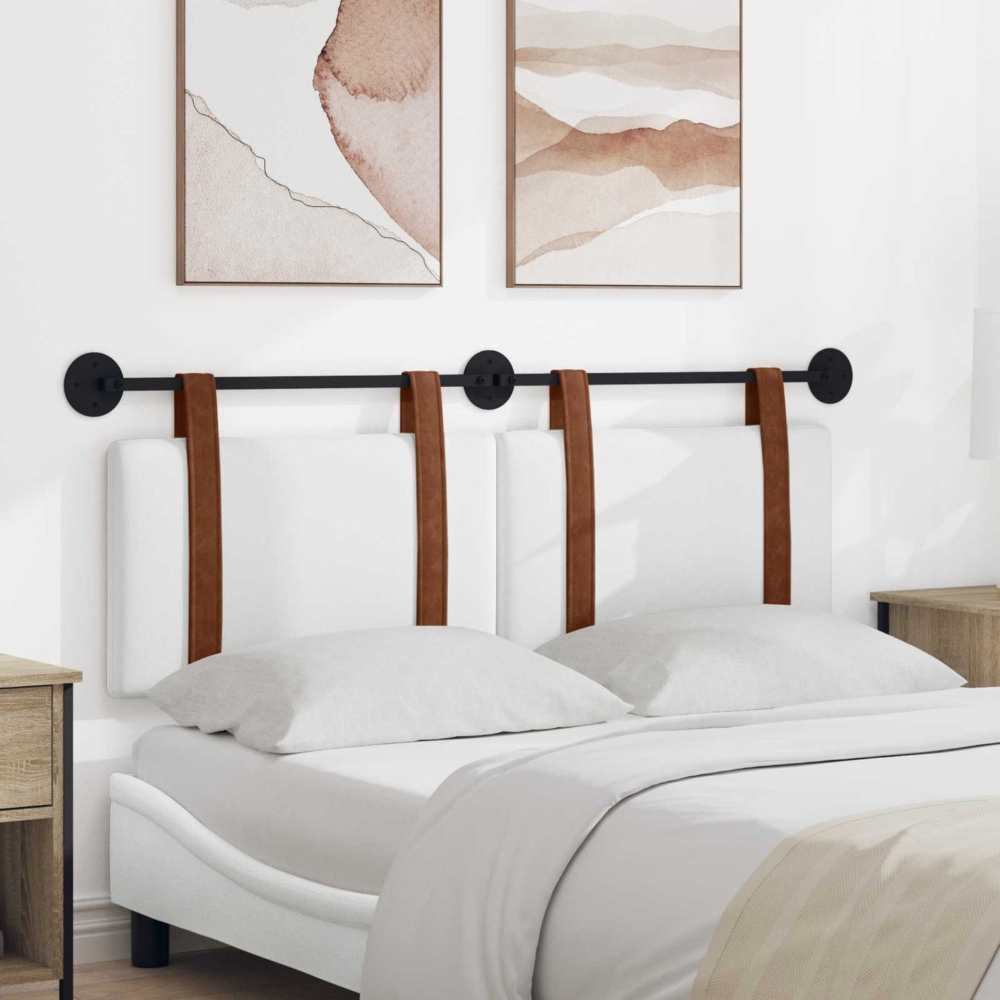 Hangend Hoofdeinde Wandgemonteerd Wit 150 x 55 x 5 cm Antiek PU is nu te koop bij PeponiXL, paradijselijk wonen!