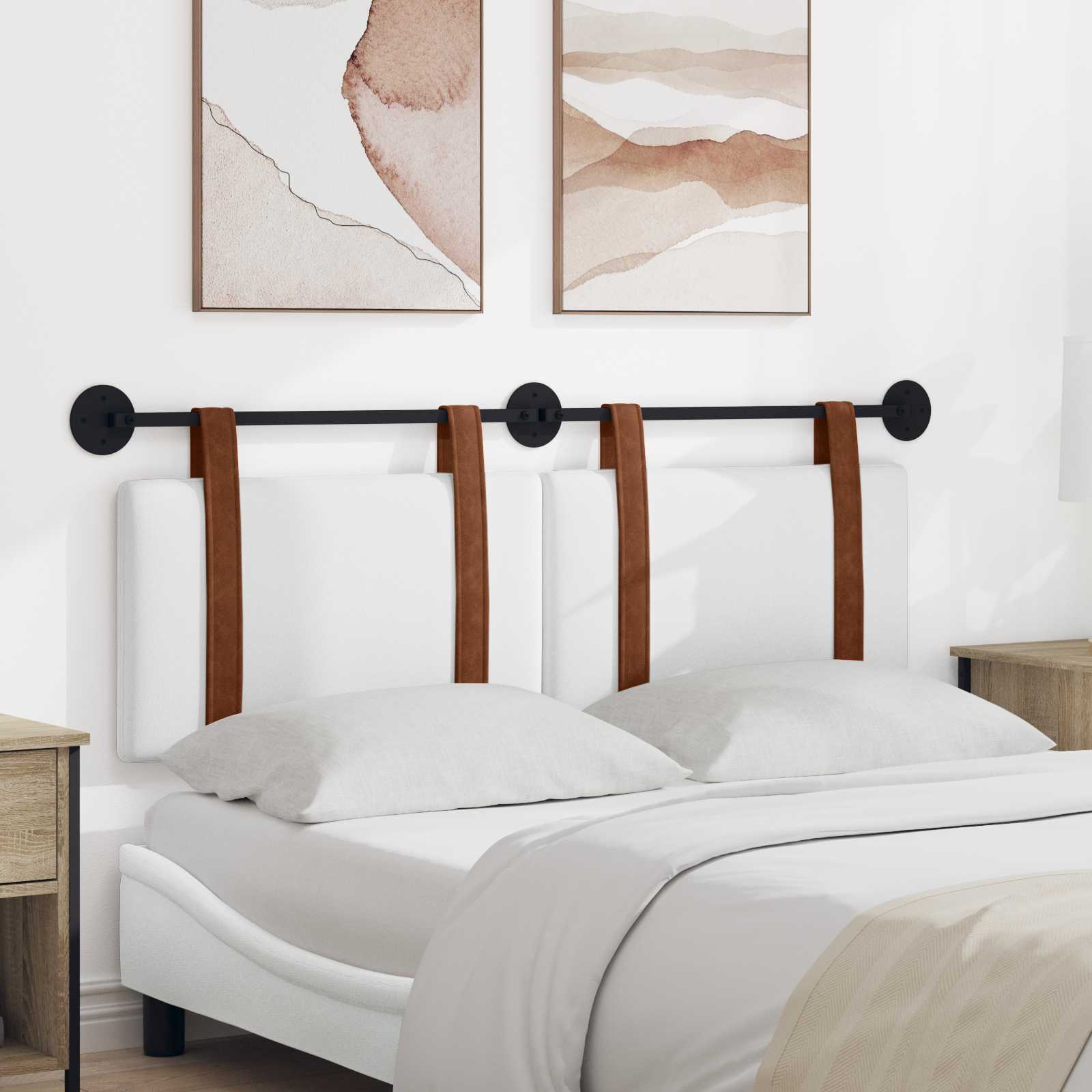 Hangend Hoofdeinde Wandgemonteerd Wit 150 x 55 x 5 cm Antiek PU is nu te koop bij PeponiXL, paradijselijk wonen!