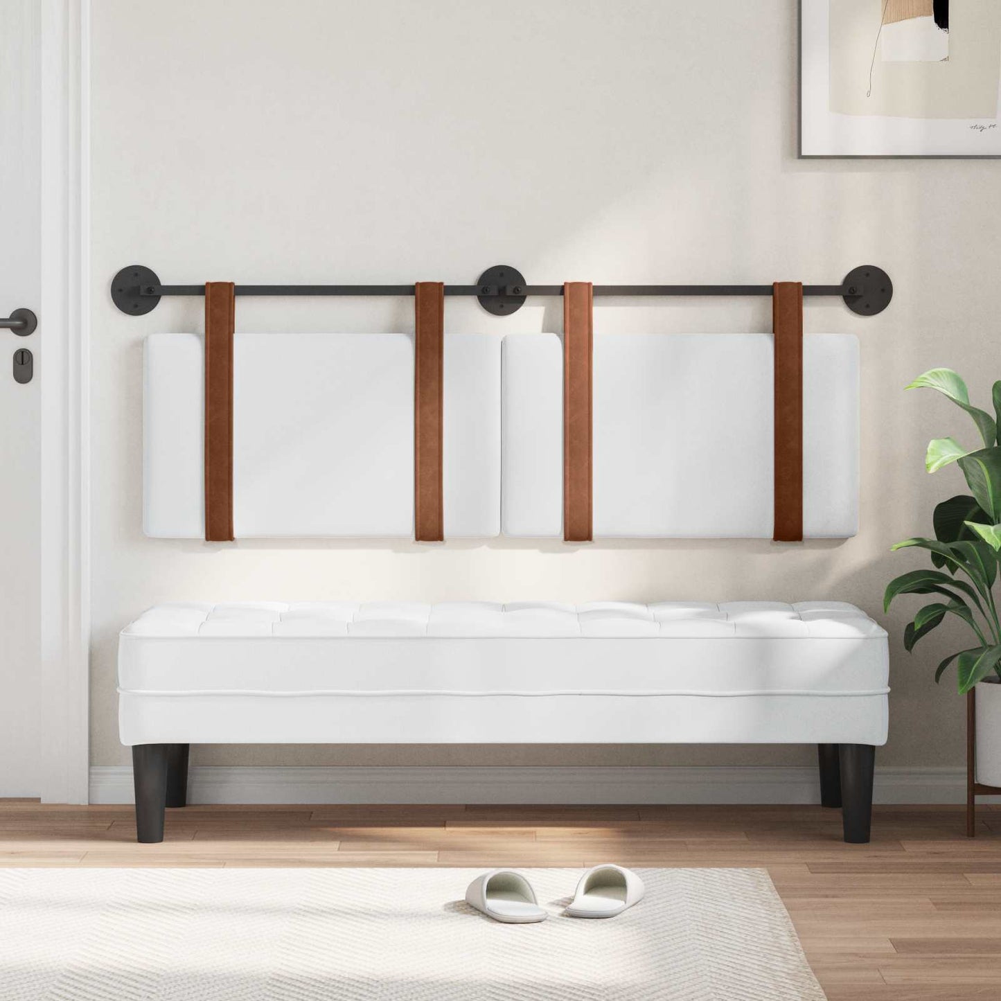 Hangend Hoofdeinde Wandgemonteerd Wit 150 x 55 x 5 cm Antiek PU is nu te koop bij PeponiXL, paradijselijk wonen!