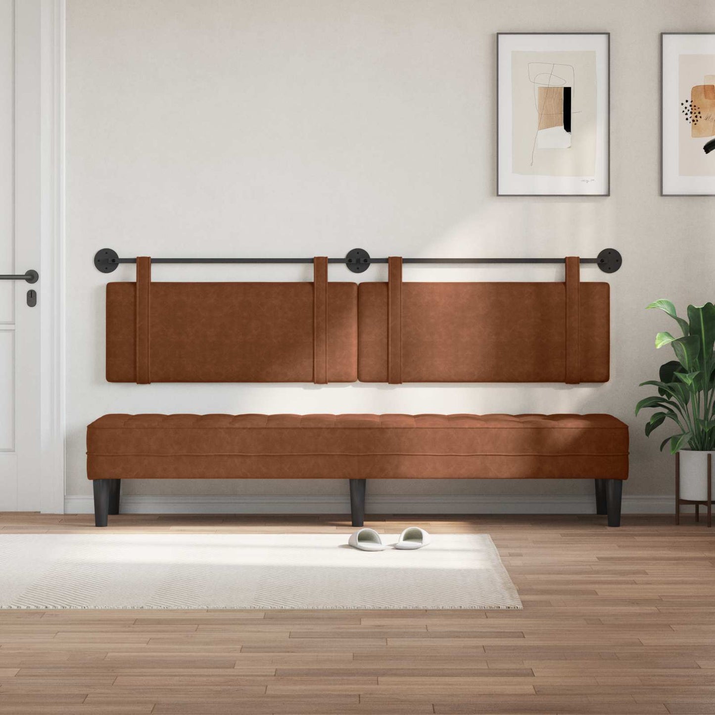 Hangend hoofdbord Bruin Antiek PU is nu te koop bij PeponiXL, paradijselijk wonen!