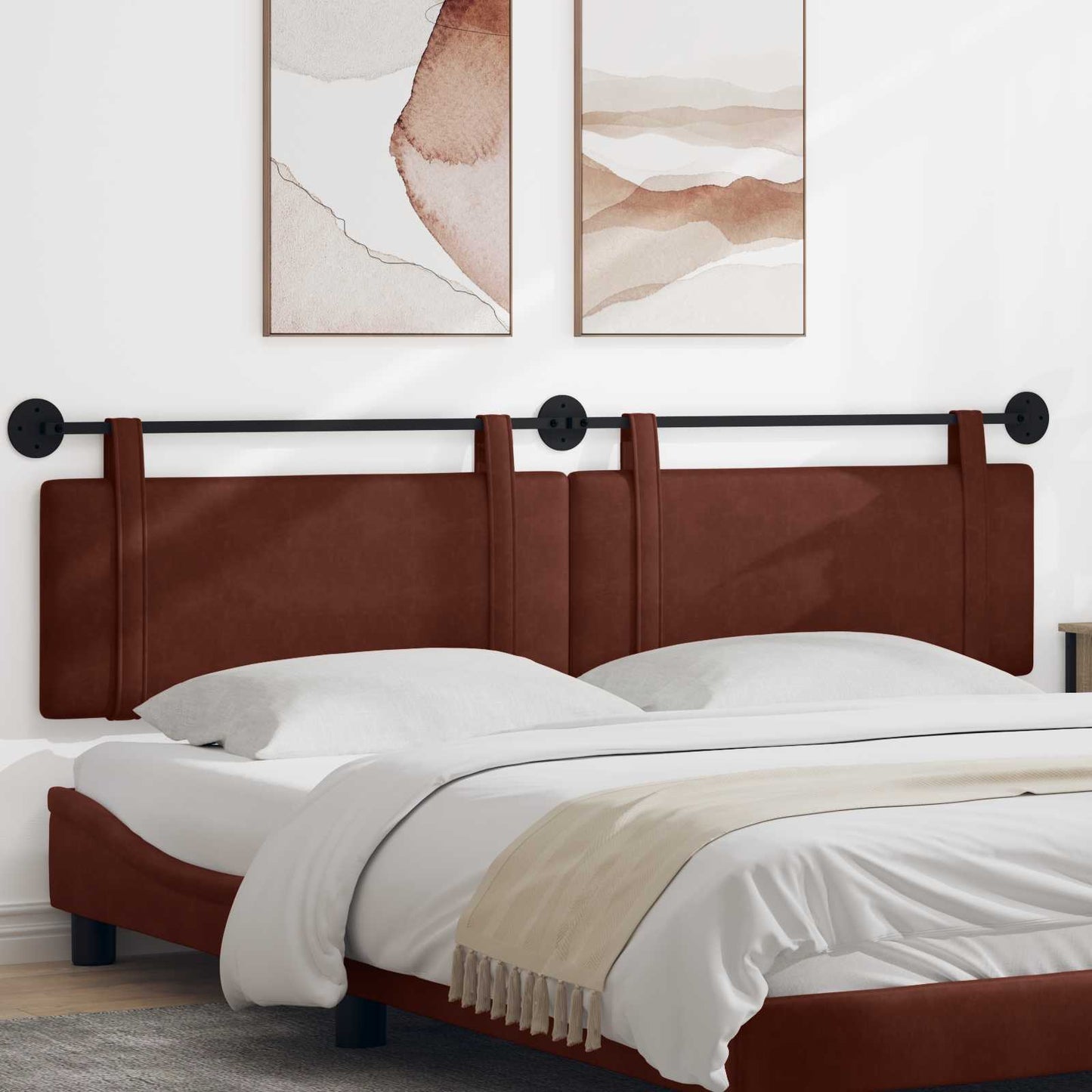 Hangend hoofdbord Glanzend Bruin Antiek PU is nu te koop bij PeponiXL, paradijselijk wonen!