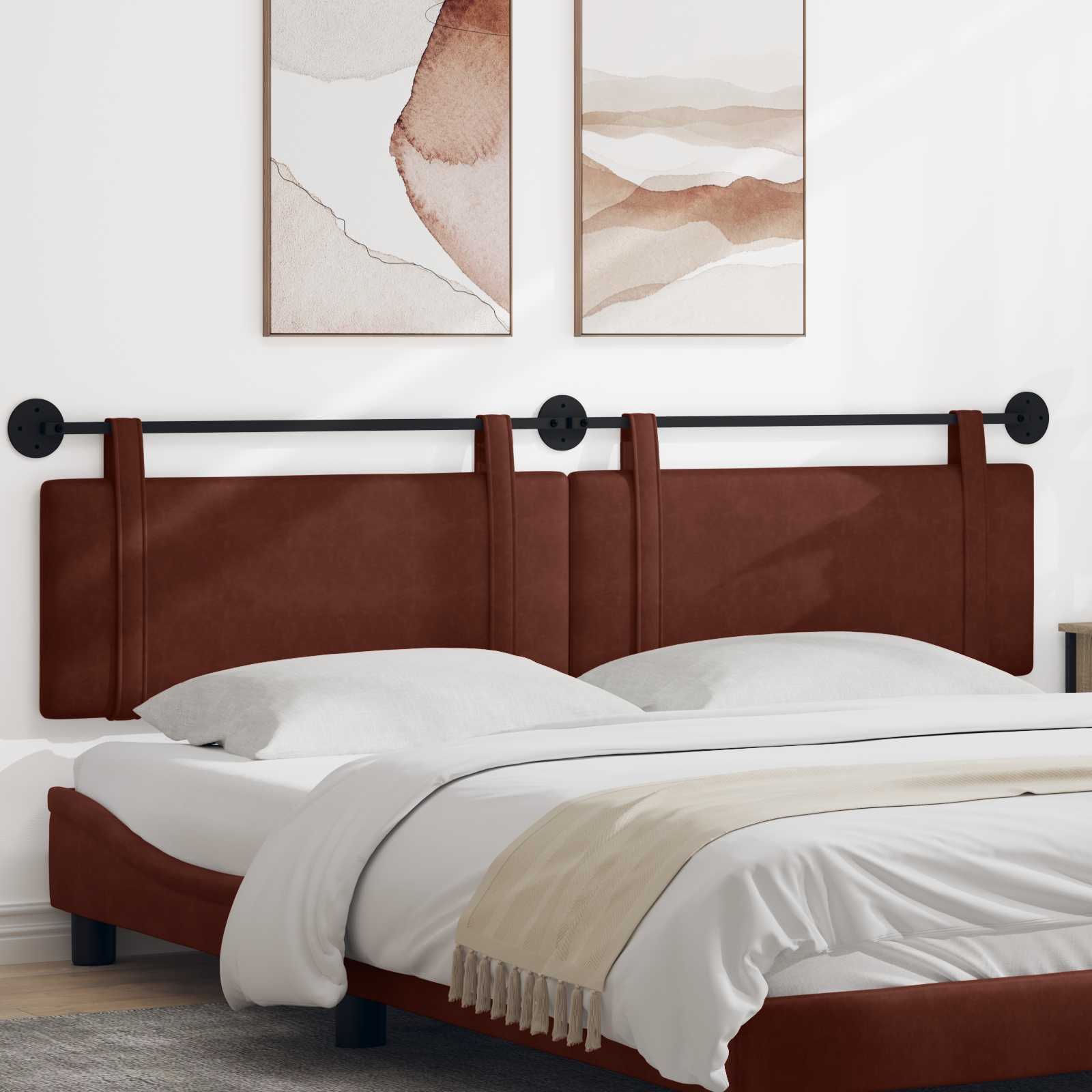 Hangend hoofdbord Glanzend Bruin Antiek PU is nu te koop bij PeponiXL, paradijselijk wonen!