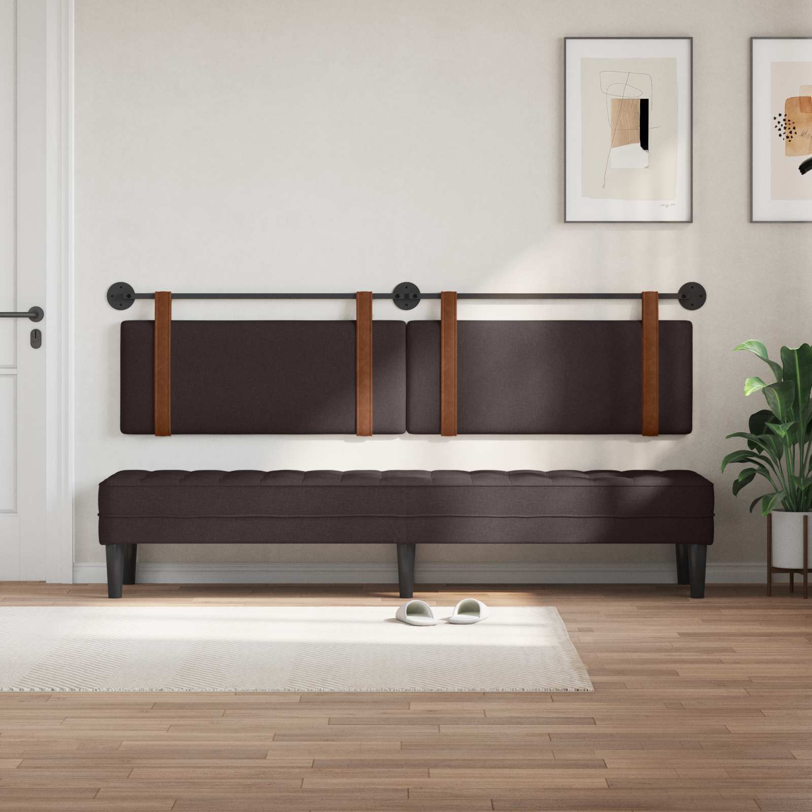 Hangend hoofdbord Donkerbruin Antiek PU is nu te koop bij PeponiXL, paradijselijk wonen!