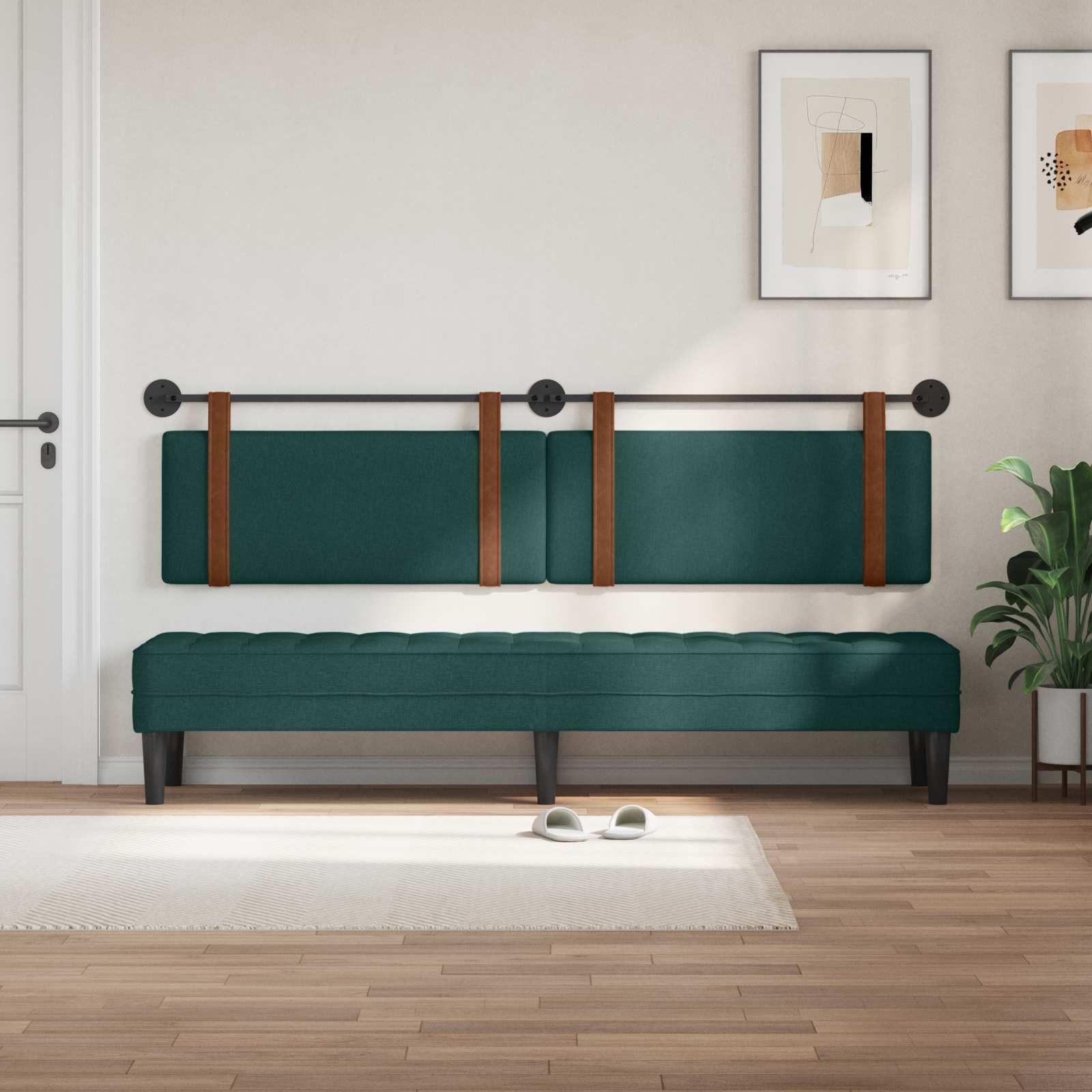 Hangend hoofdbord Donkergroen Antiek PU is nu te koop bij PeponiXL, paradijselijk wonen!
