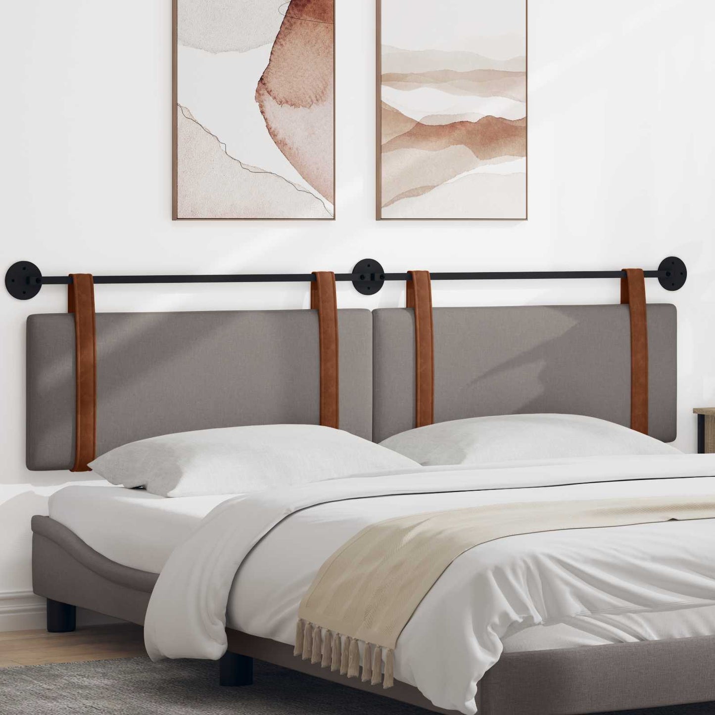 Hangend hoofdbord Taupe Antiek PU is nu te koop bij PeponiXL, paradijselijk wonen!