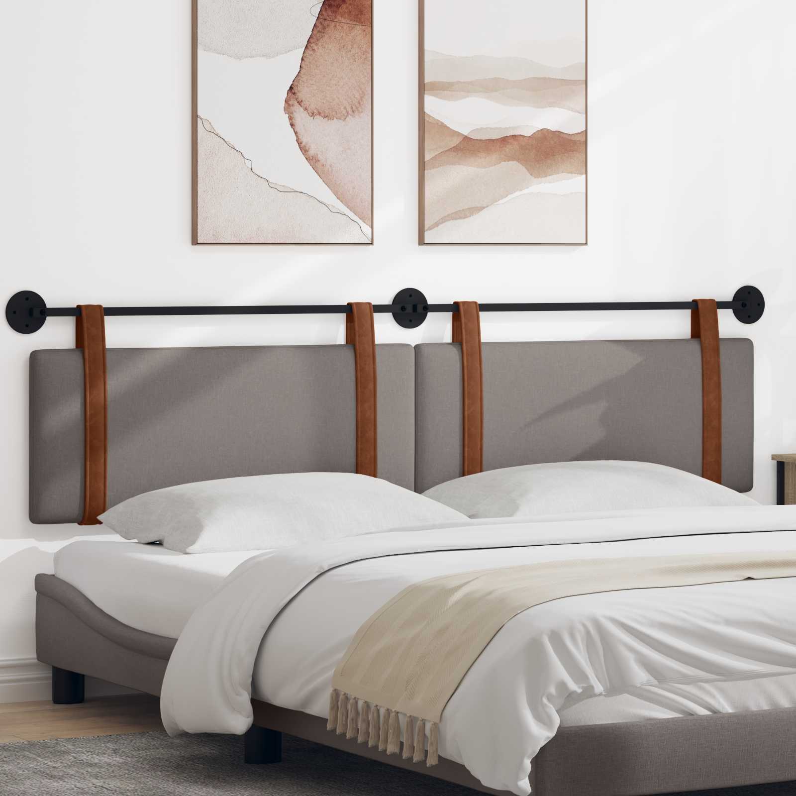 Hangend hoofdbord Taupe Antiek PU is nu te koop bij PeponiXL, paradijselijk wonen!