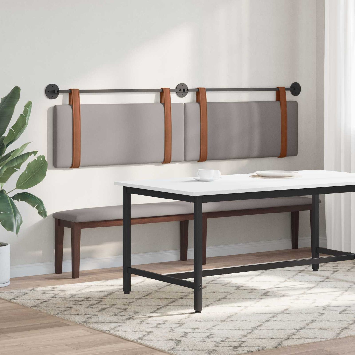 Hangend hoofdbord Taupe Antiek PU is nu te koop bij PeponiXL, paradijselijk wonen!