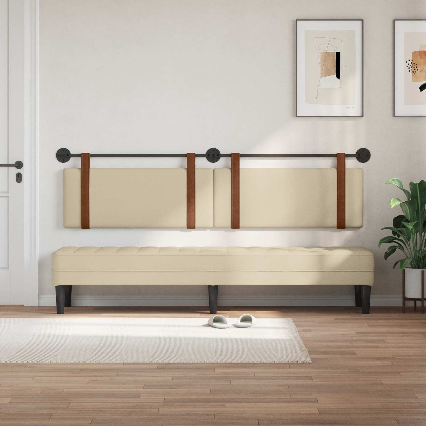 Hangend hoofdbord Crème Antiek PU is nu te koop bij PeponiXL, paradijselijk wonen!