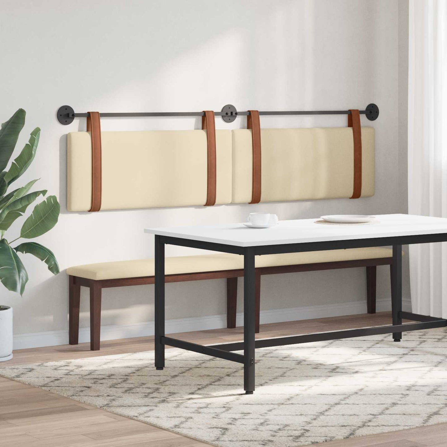 Hangend hoofdbord Crème Antiek PU is nu te koop bij PeponiXL, paradijselijk wonen!
