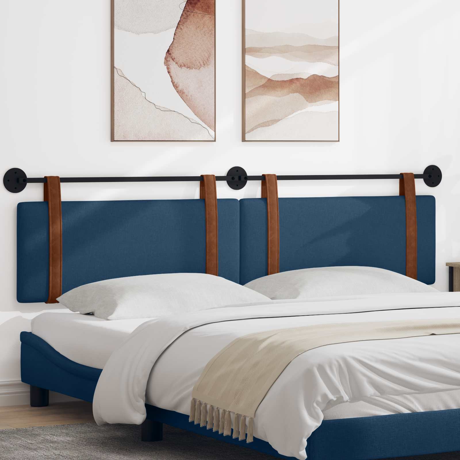 Hangend hoofdbord Blauw Antiek PU is nu te koop bij PeponiXL, paradijselijk wonen!