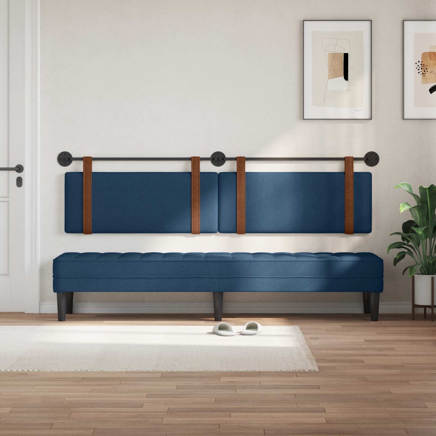 Hangend hoofdbord Blauw Antiek PU is nu te koop bij PeponiXL, paradijselijk wonen!