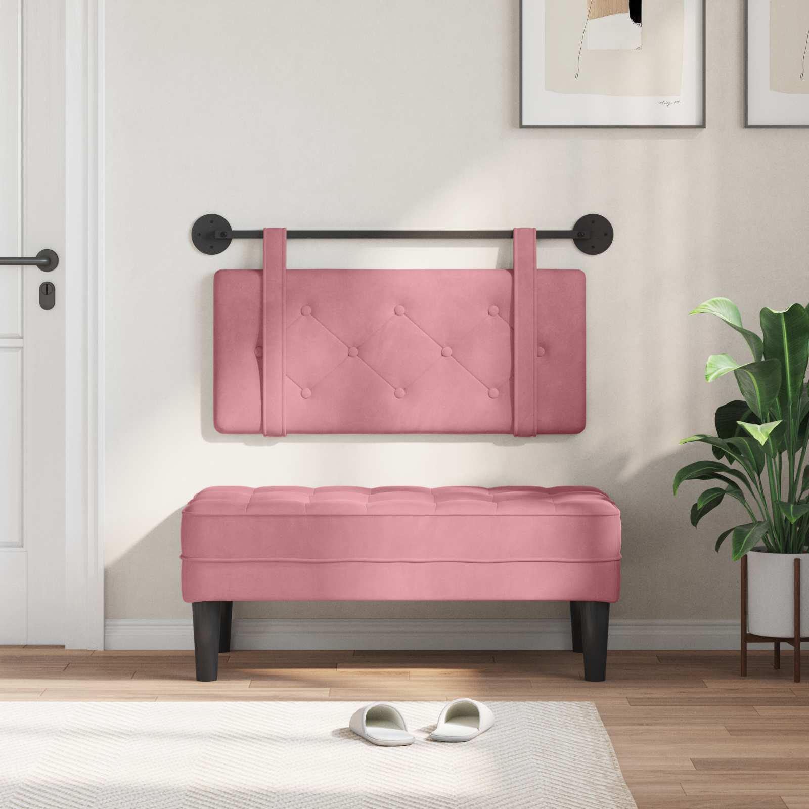 Hangend hoofdbord Roze Fluweel is nu te koop bij PeponiXL, paradijselijk wonen!