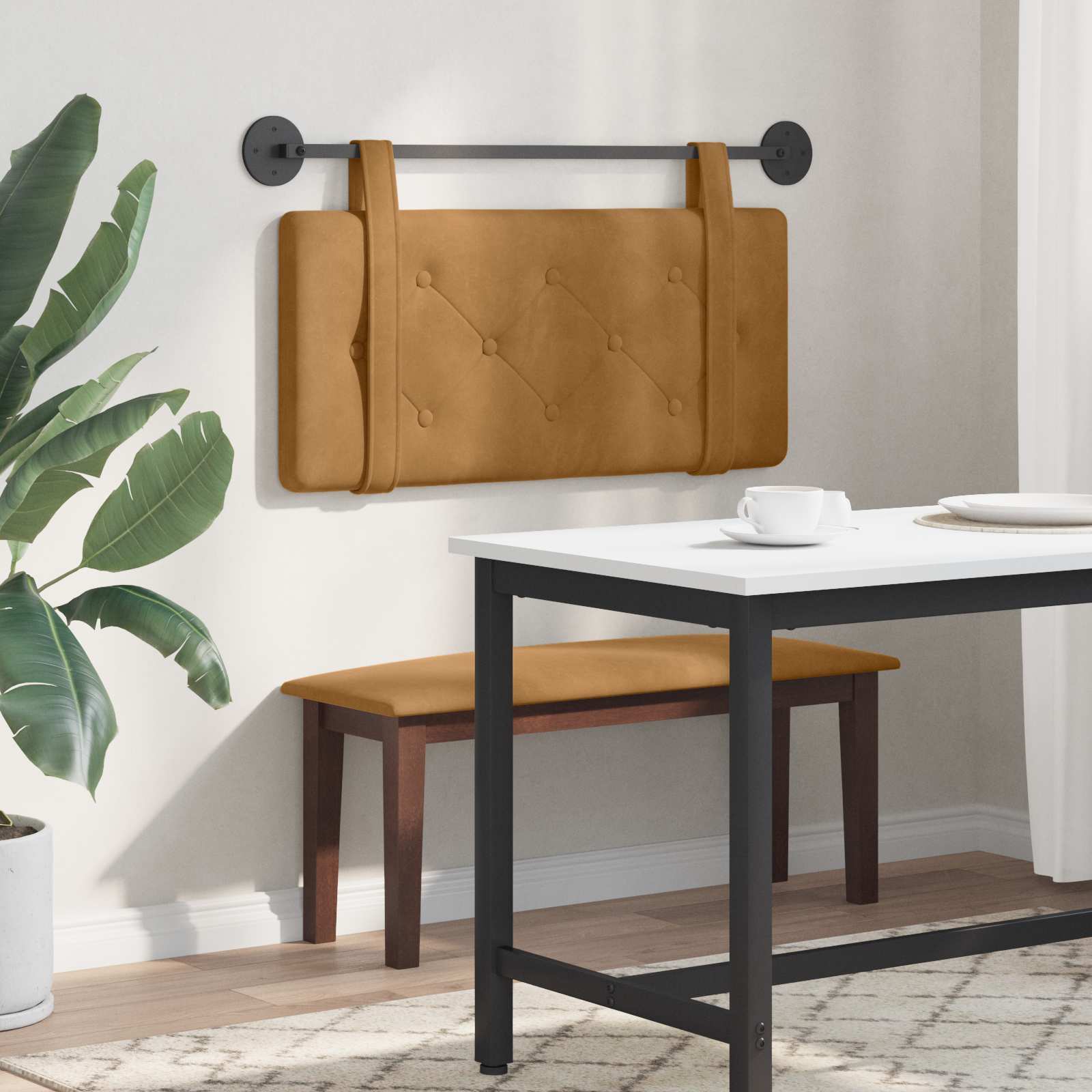 Hangend hoofdbord Bruin Fluweel is nu te koop bij PeponiXL, paradijselijk wonen!
