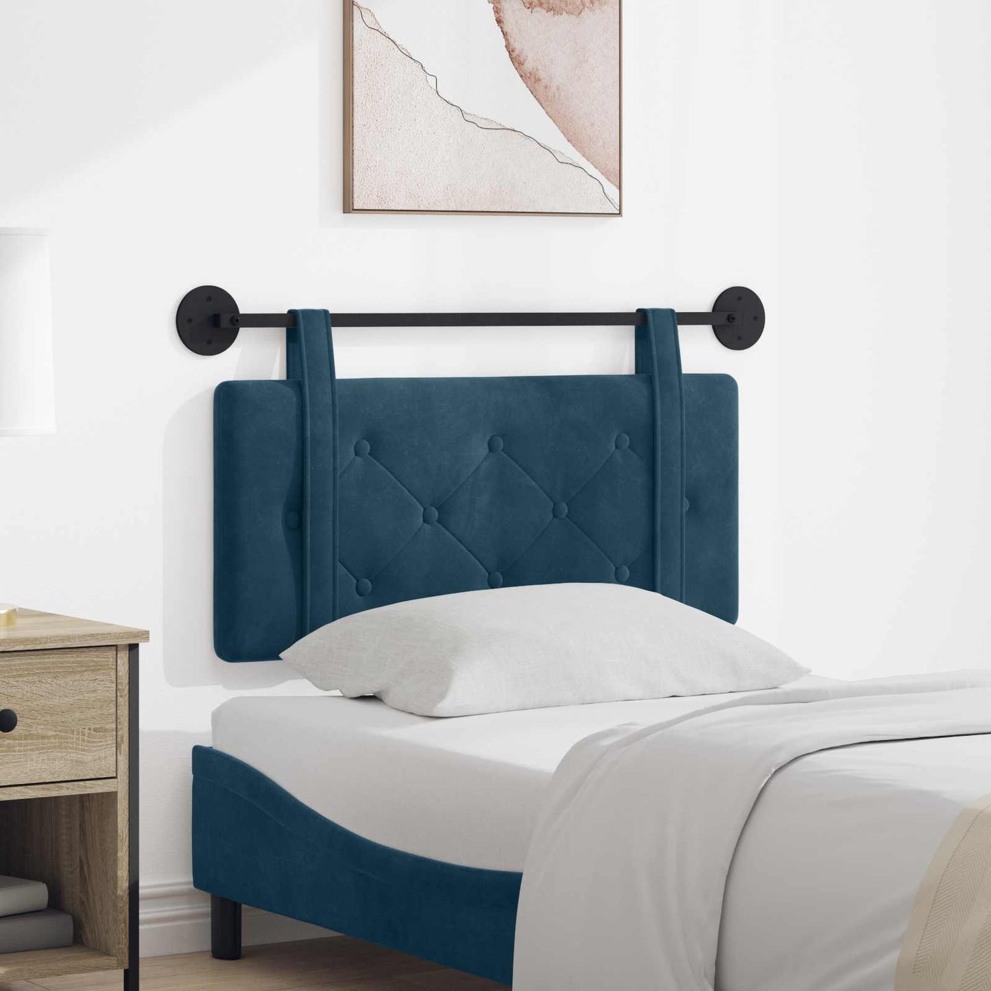 Hangend hoofdbord Blauw Fluweel is nu te koop bij PeponiXL, paradijselijk wonen!