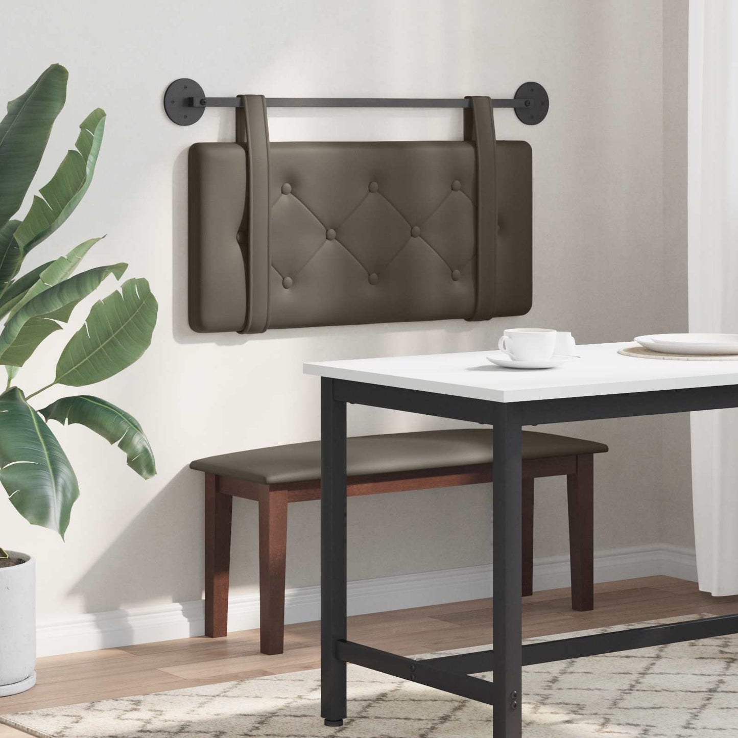 Hangend hoofdbord Grijs Kunstleer is nu te koop bij PeponiXL, paradijselijk wonen!