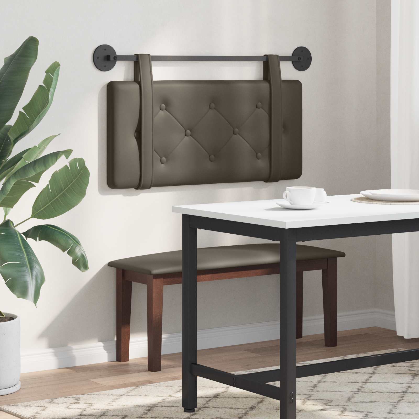 Hangend hoofdbord Grijs Kunstleer is nu te koop bij PeponiXL, paradijselijk wonen!