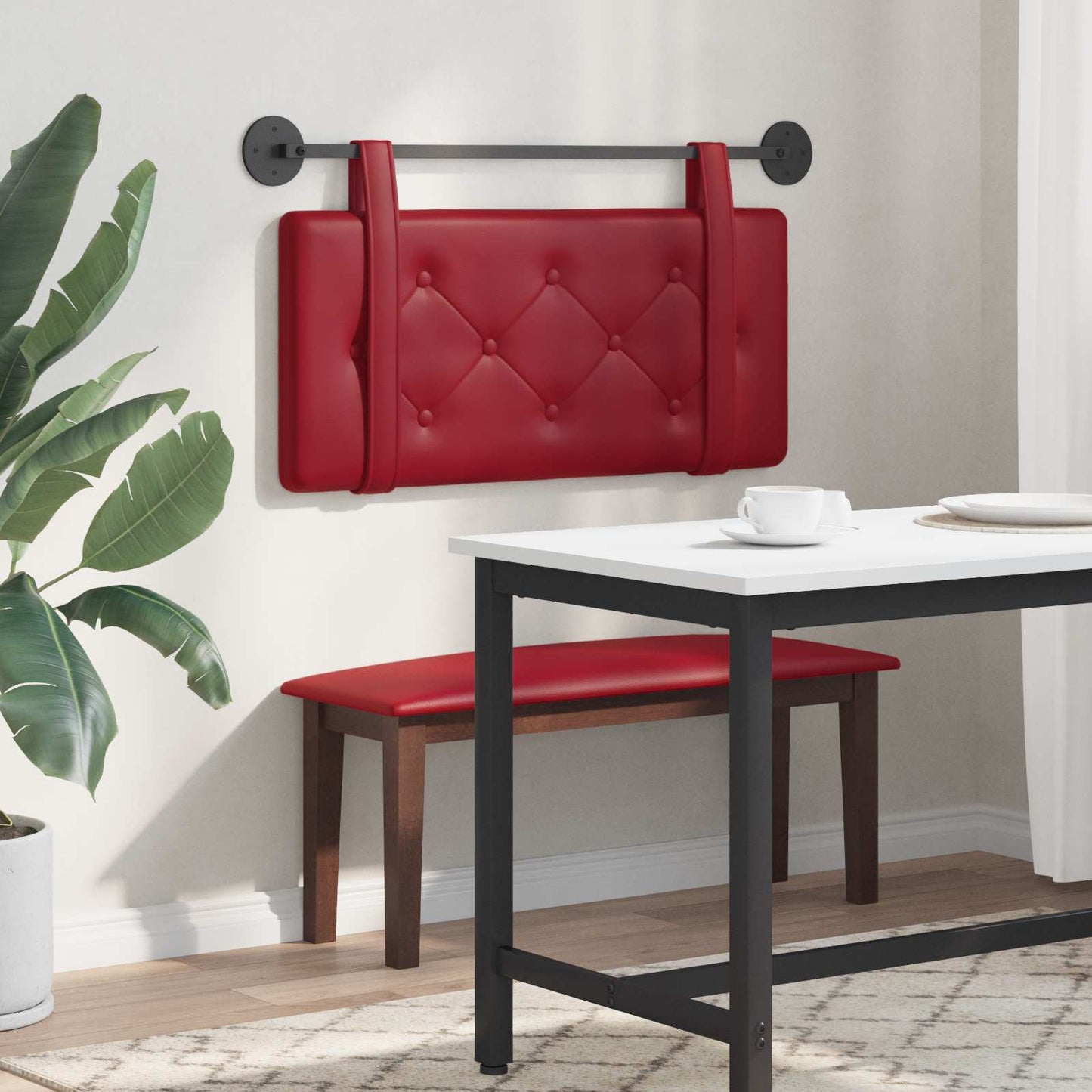 Hangend hoofdbord Wijnrood Kunstleer is nu te koop bij PeponiXL, paradijselijk wonen!