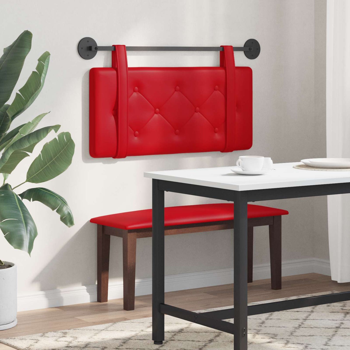 Hangend hoofdbord Rood Kunstleer is nu te koop bij PeponiXL, paradijselijk wonen!
