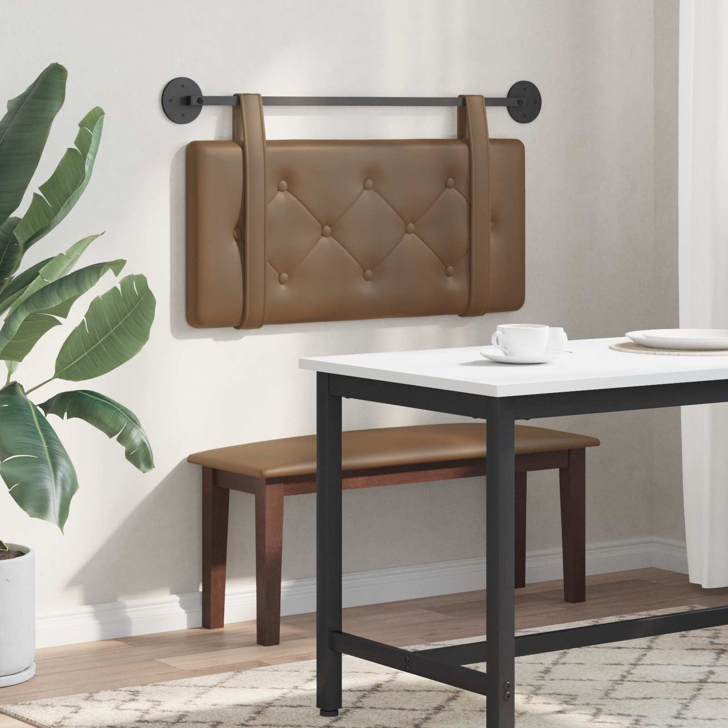 Hangend hoofdbord Cappuccino Kunstleer is nu te koop bij PeponiXL, paradijselijk wonen!