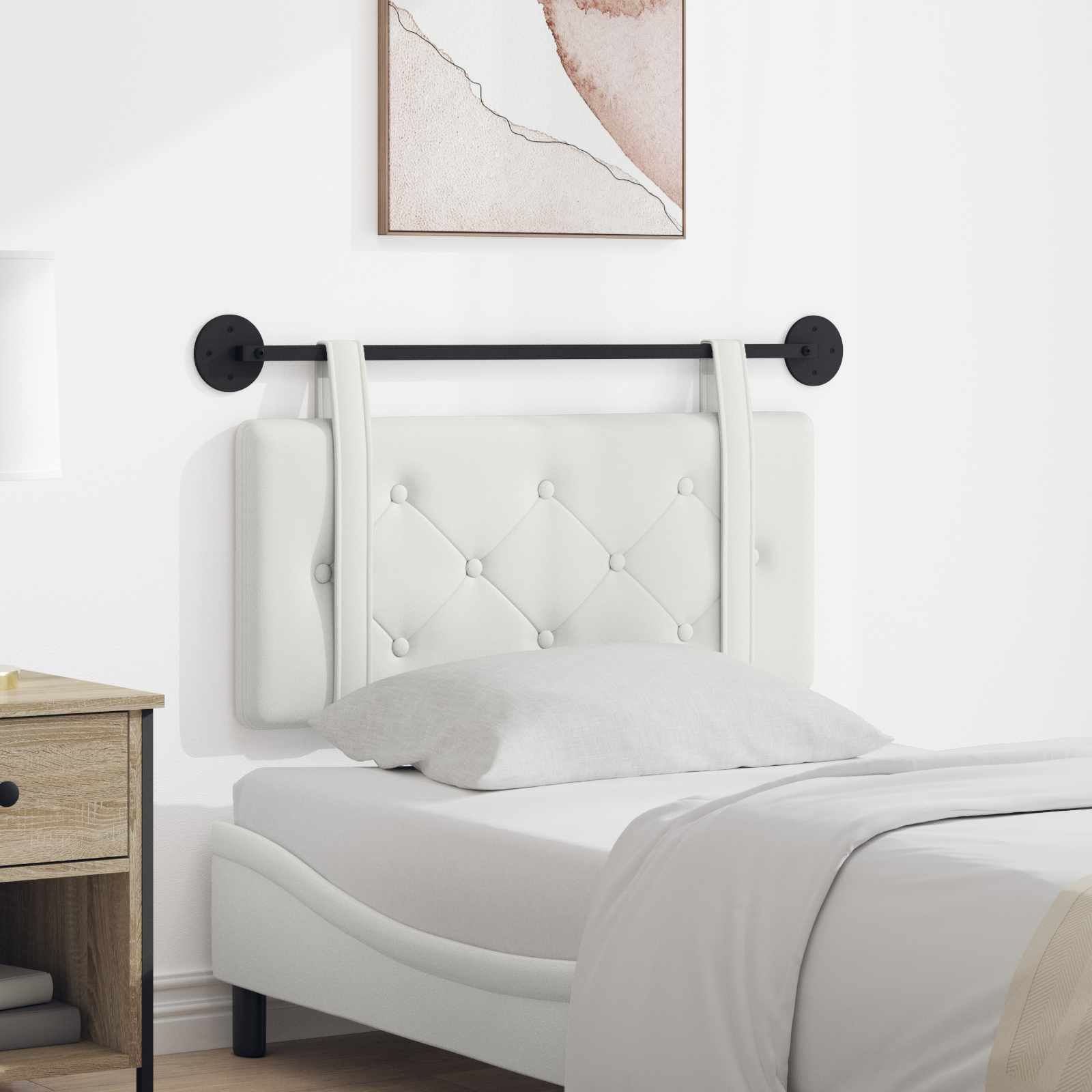 Hangend hoofdbord Wit Kunstleer is nu te koop bij PeponiXL, paradijselijk wonen!