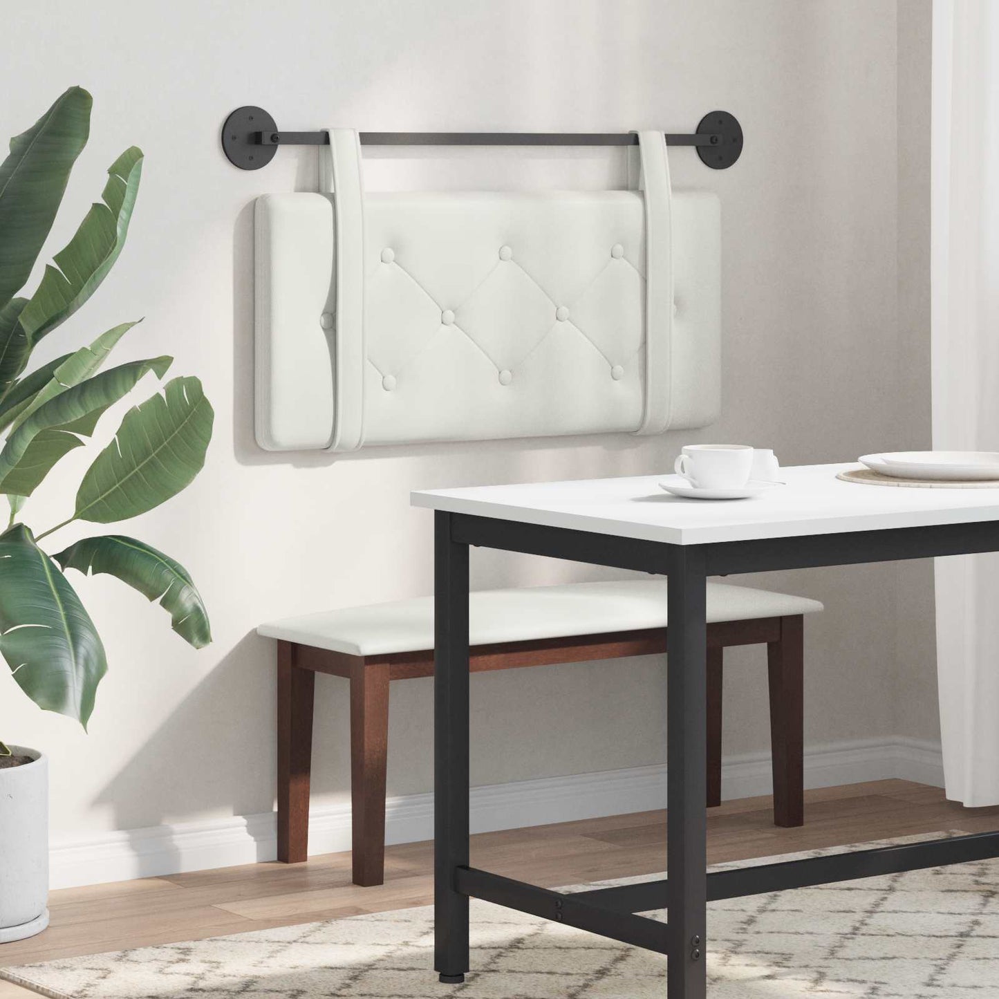 Hangend hoofdbord Wit Kunstleer is nu te koop bij PeponiXL, paradijselijk wonen!