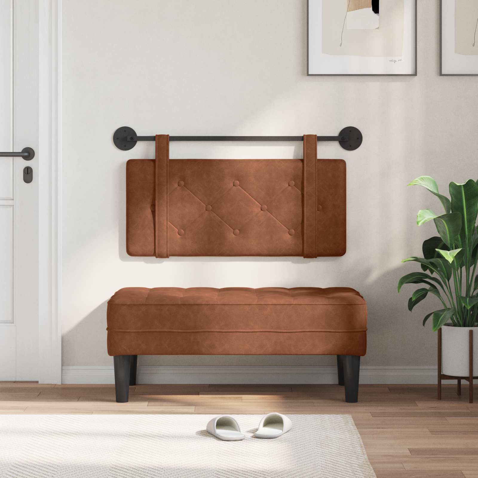 Hangend hoofdbord Bruin Antiek PU is nu te koop bij PeponiXL, paradijselijk wonen!