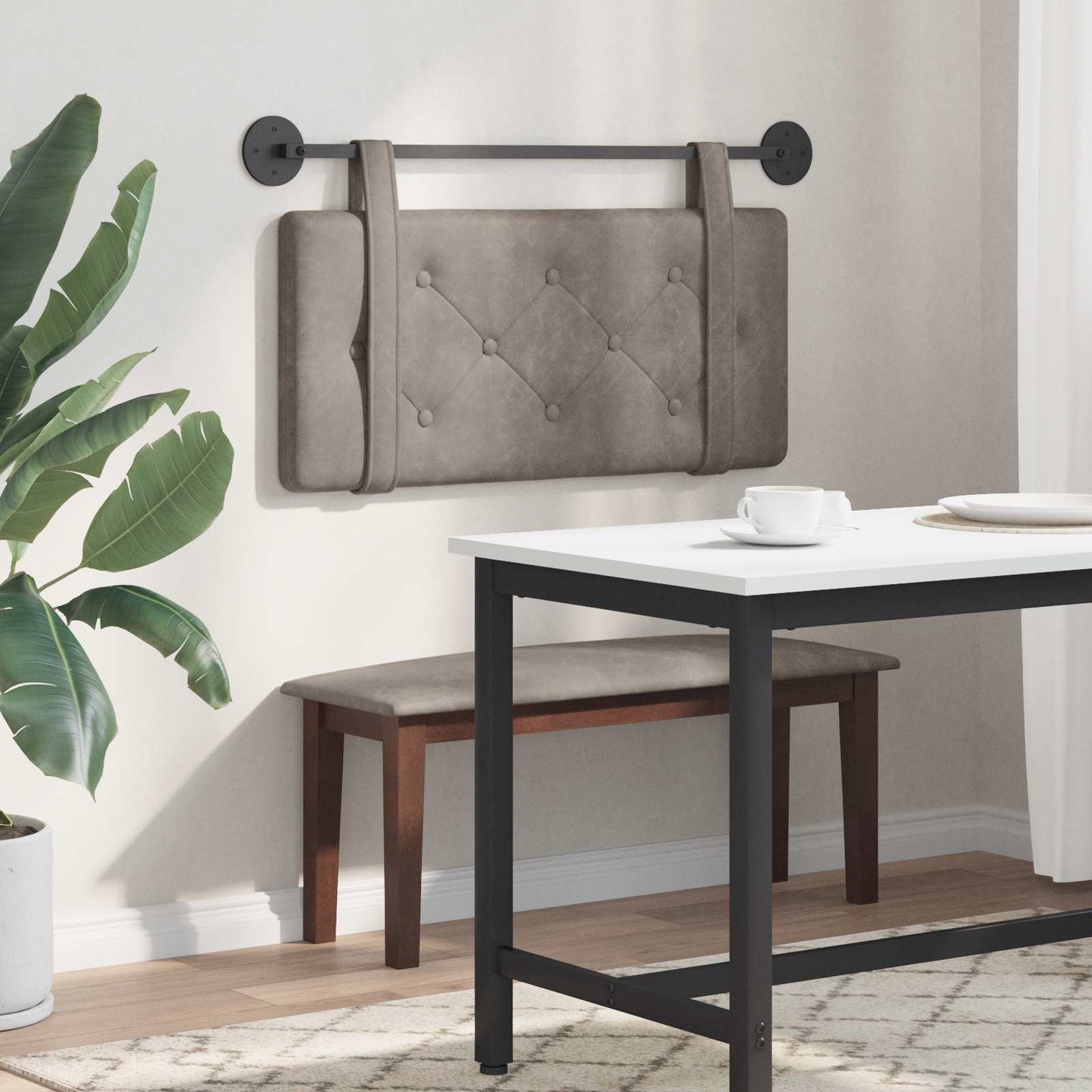 Hangend hoofdbord Grijs Antiek PU is nu te koop bij PeponiXL, paradijselijk wonen!