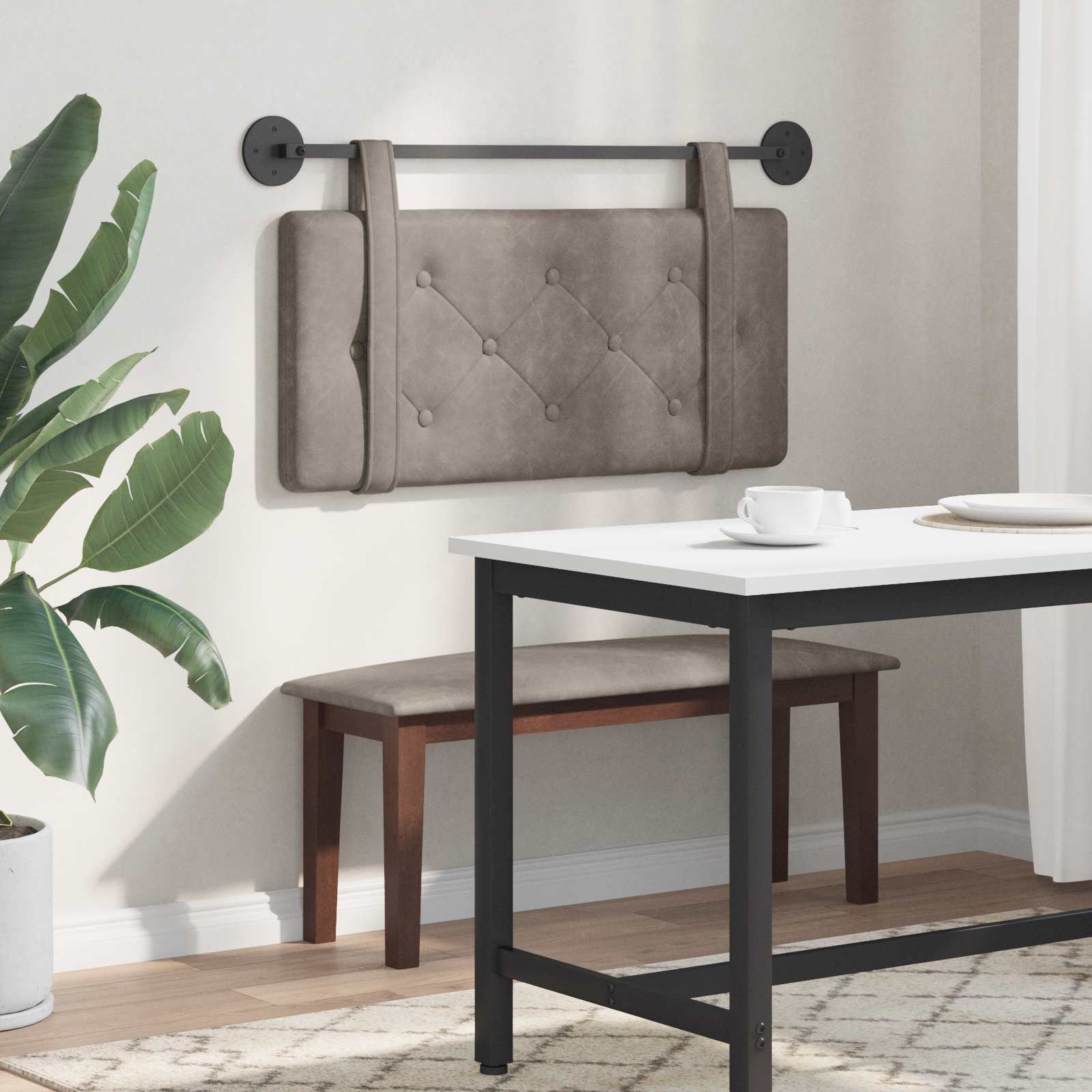 Hangend hoofdbord Grijs Antiek PU is nu te koop bij PeponiXL, paradijselijk wonen!