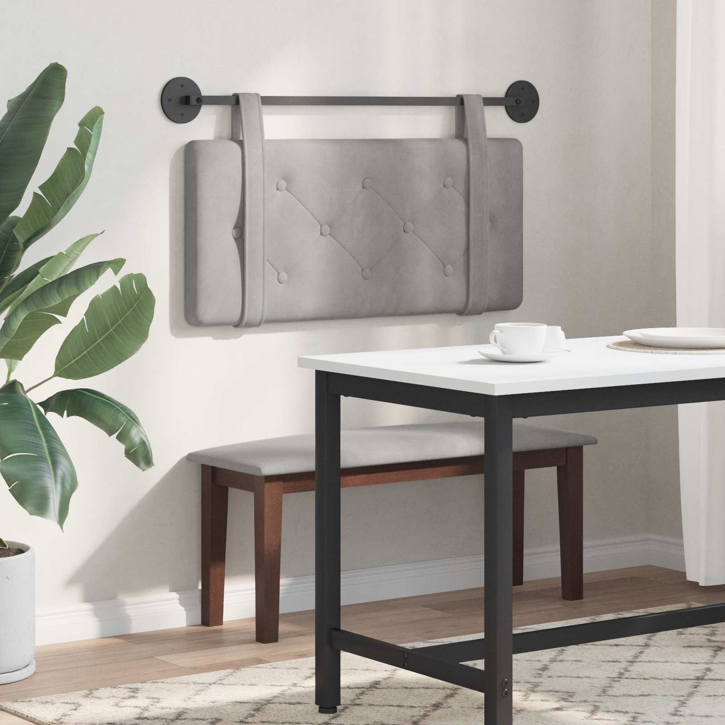 Hangend hoofdbord Lichtgrijs Fluweel is nu te koop bij PeponiXL, paradijselijk wonen!