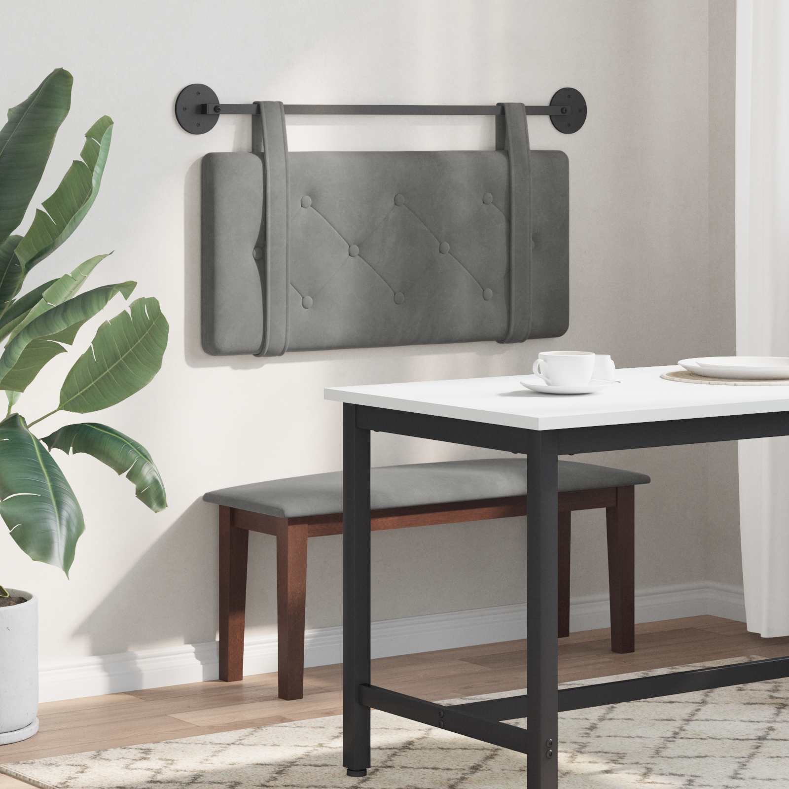 Hangend hoofdbord Donkergrijs Fluweel is nu te koop bij PeponiXL, paradijselijk wonen!